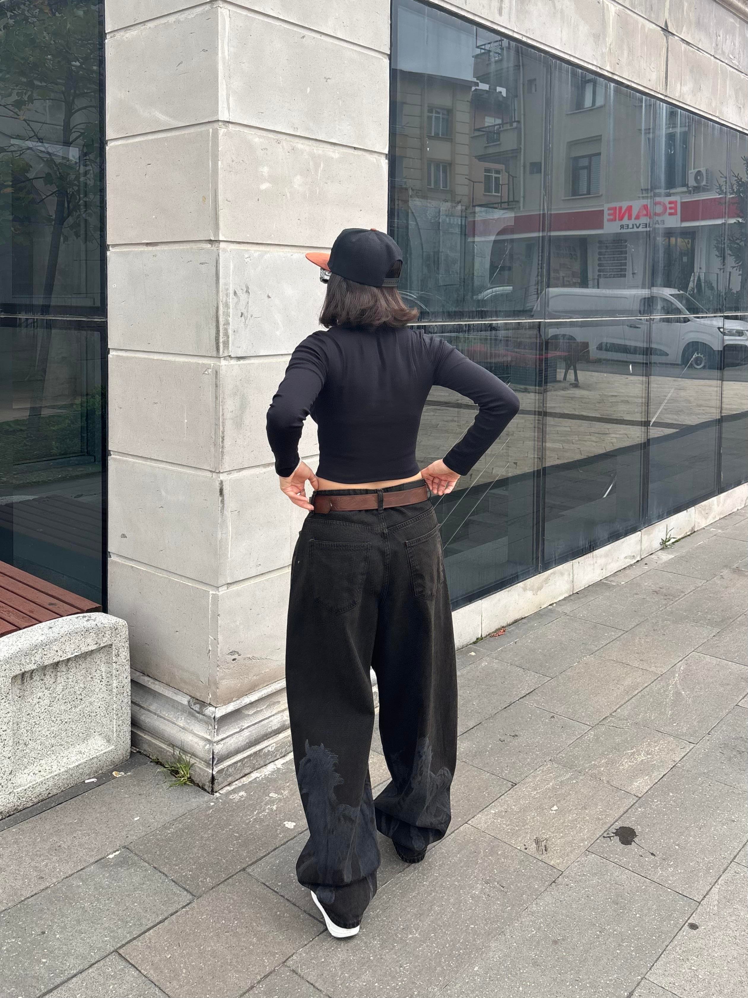 Premium Western Graphic Ballon Fit Jeans