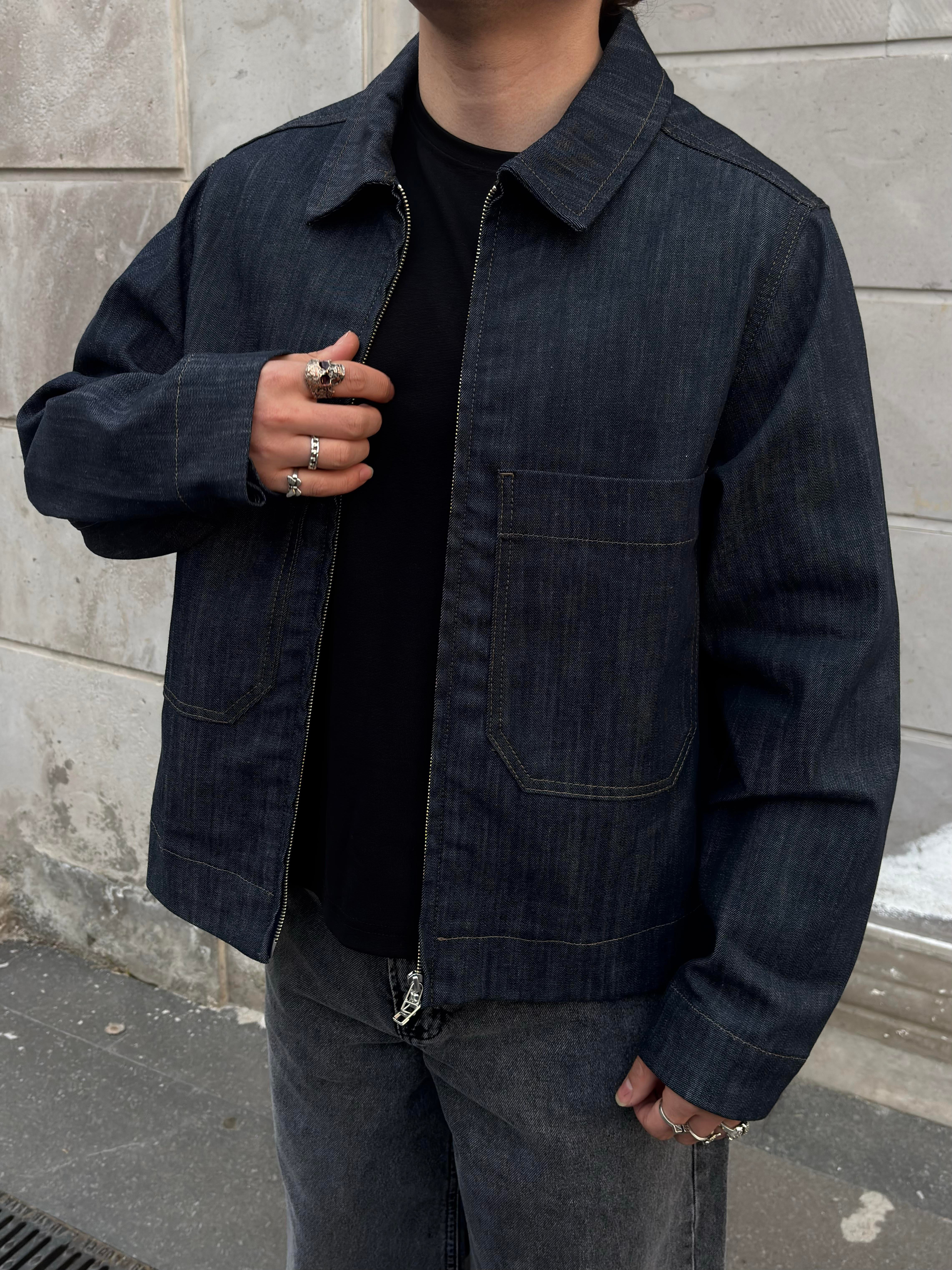 Relaxed Fit Big Pocket Rinse Denim Jacket
