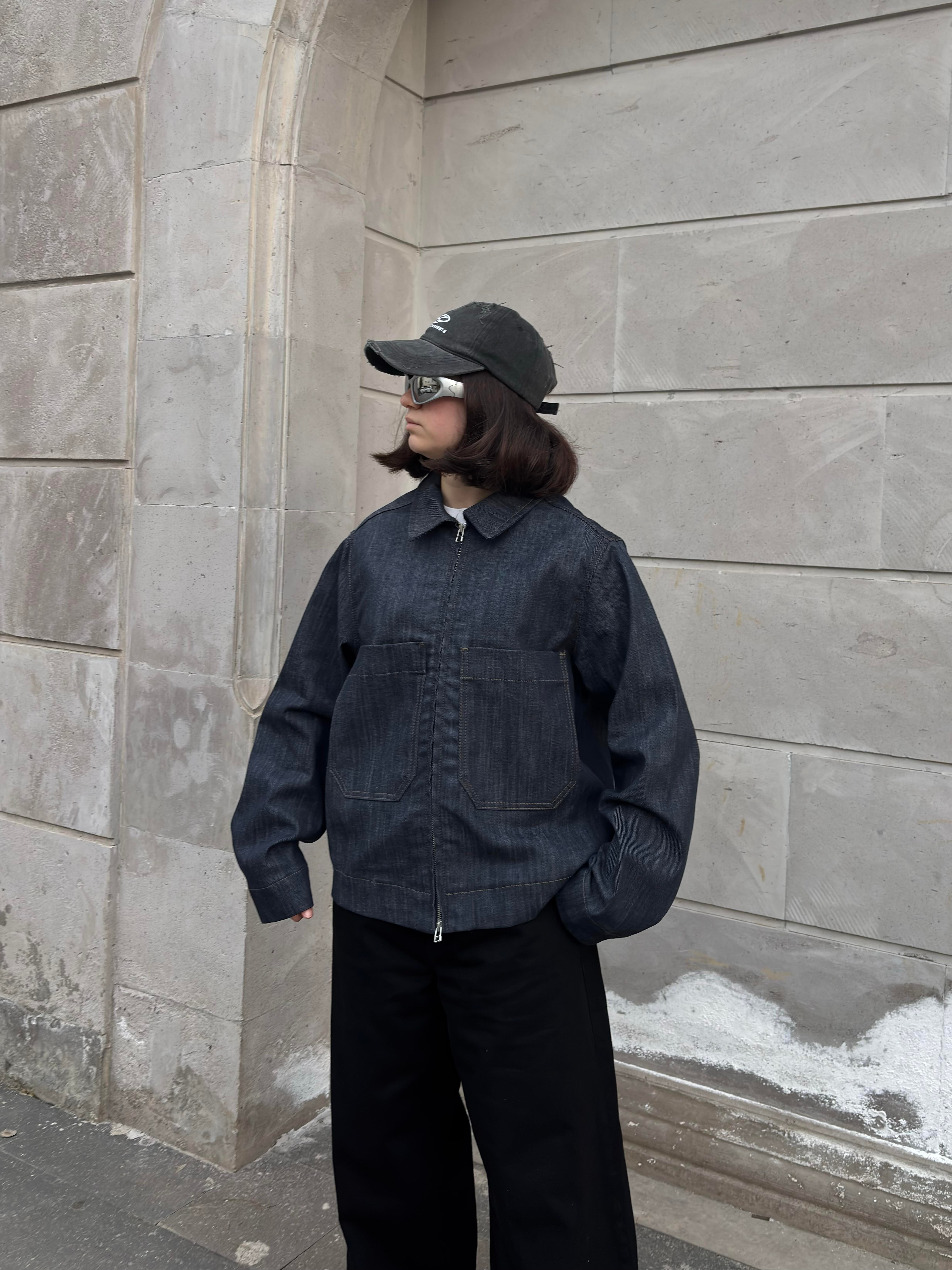 Relaxed Fit Big Pocket Rinse Denim Jacket