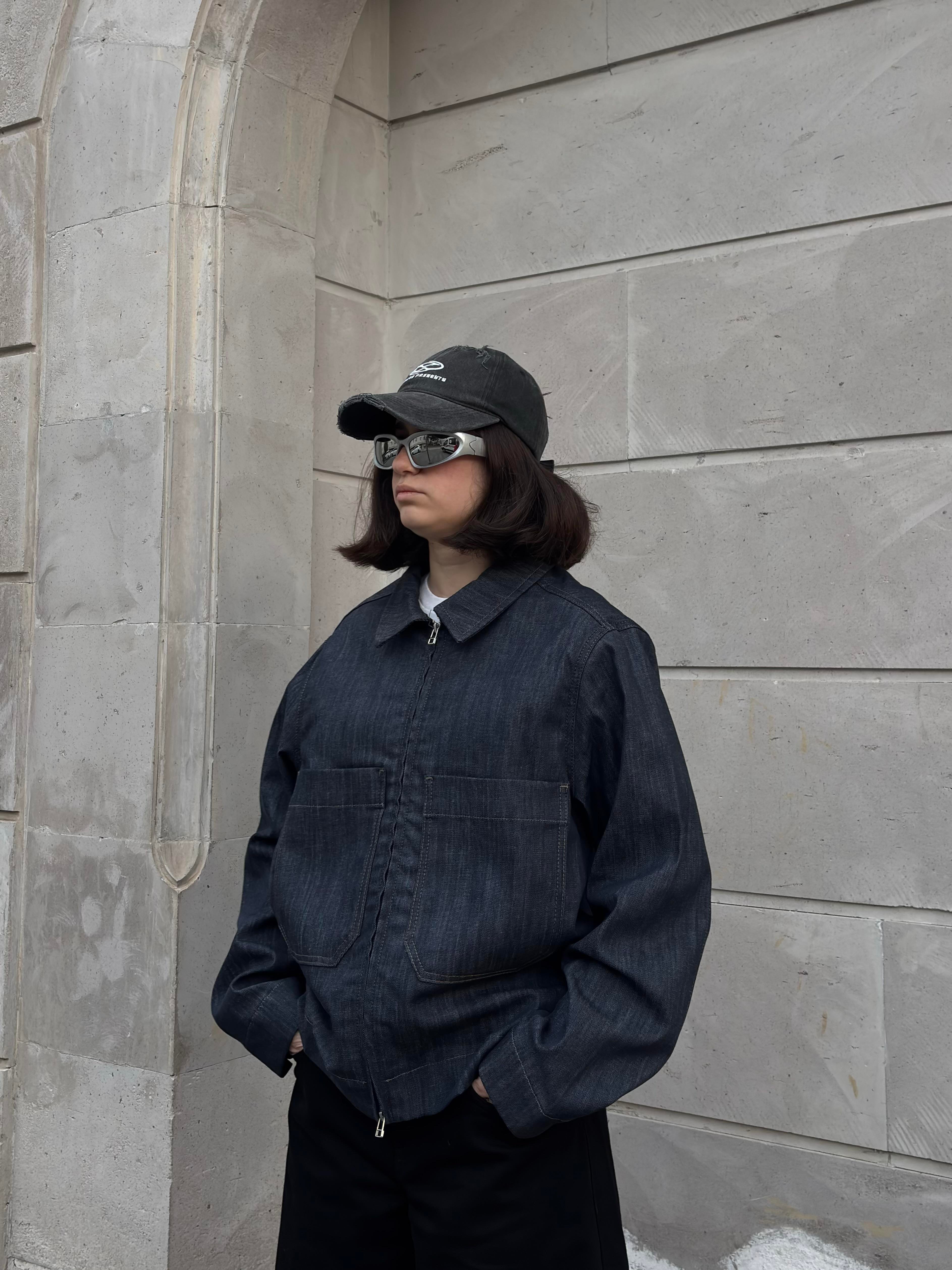 Relaxed Fit Big Pocket Rinse Denim Jacket