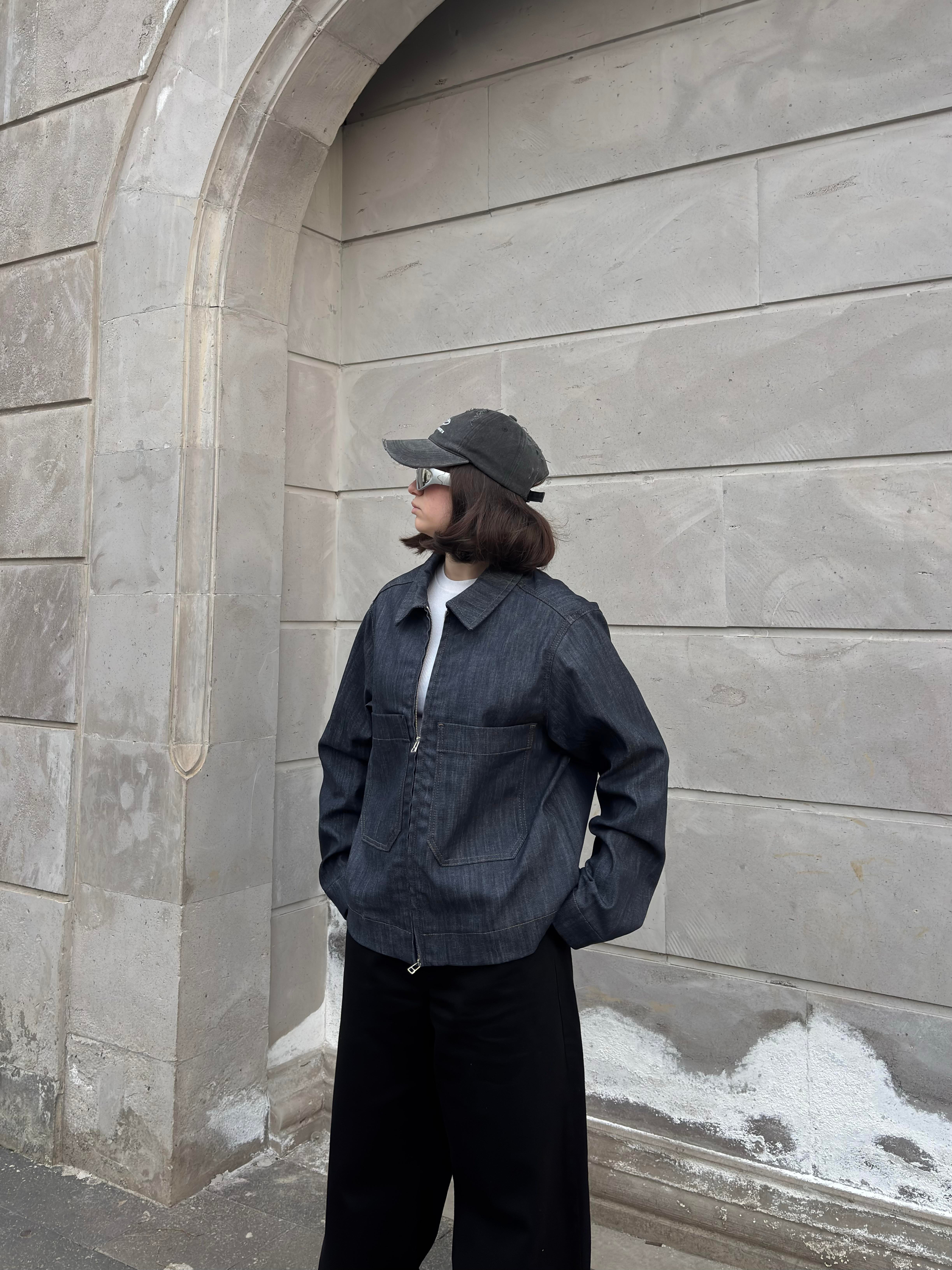 Relaxed Fit Big Pocket Rinse Denim Jacket