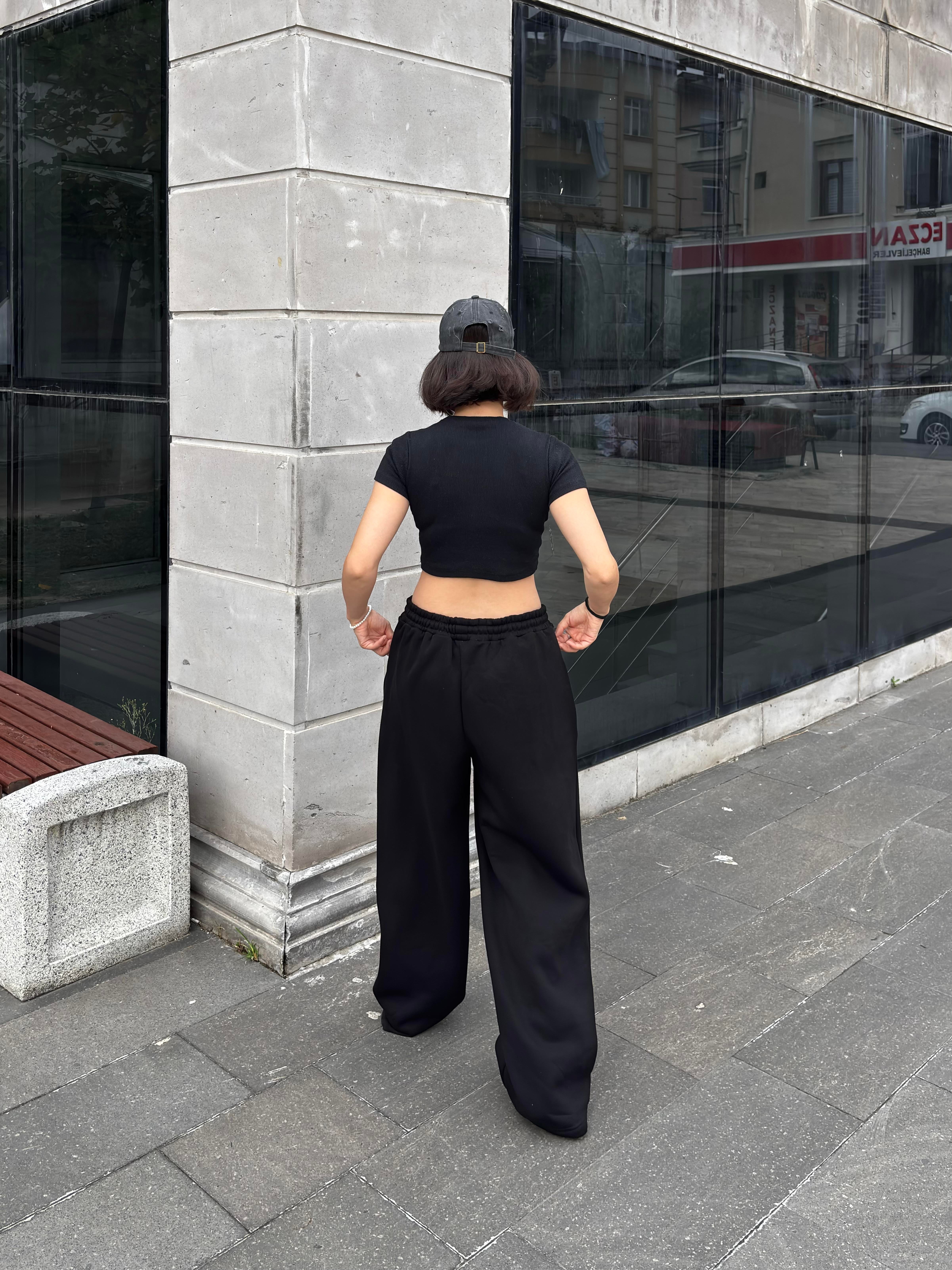 Siyah Mold Stance Baggy  Ayarlanabilir Eşofman