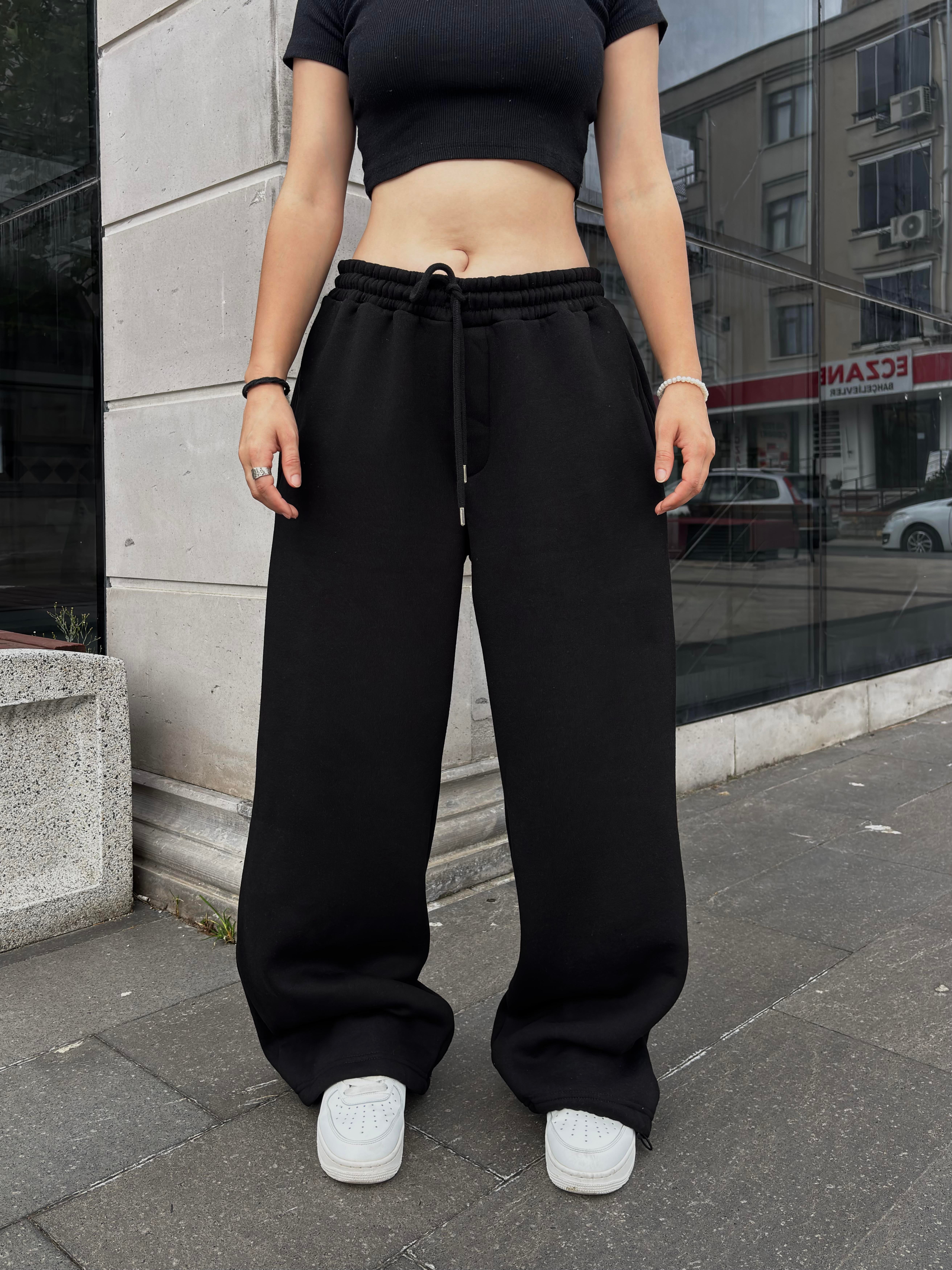 Siyah Mold Stance Baggy  Ayarlanabilir Eşofman