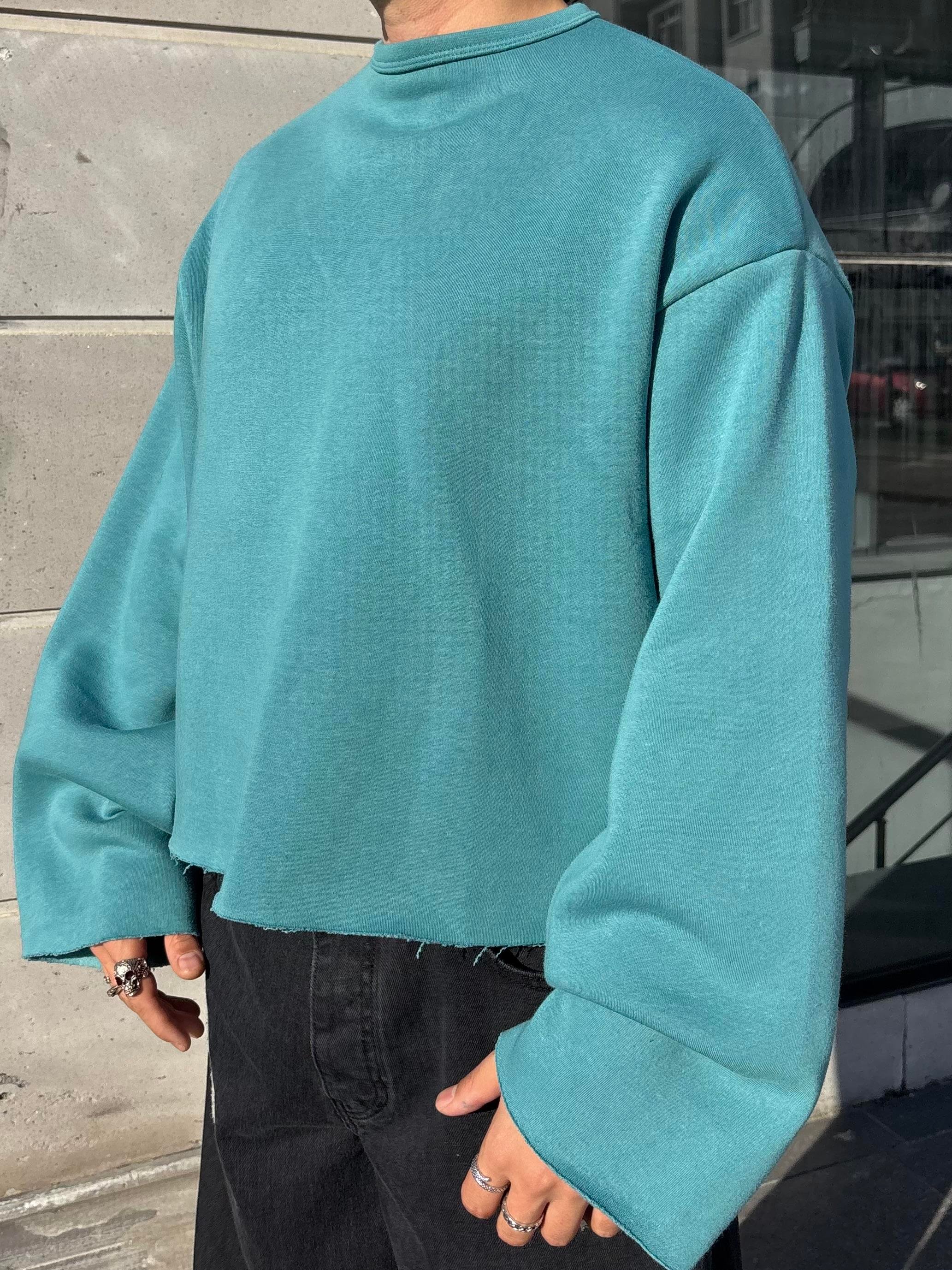 Turkuaz Boxy Fit Cut-Off Sweatshirt
