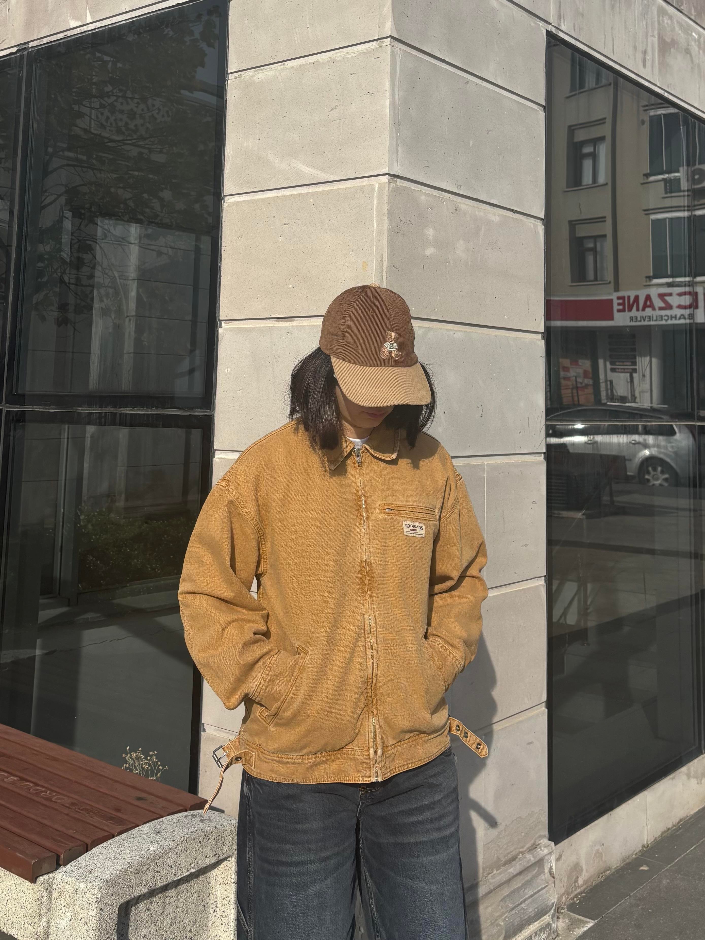 Unlined Camel Dex Detroit Borg-Lined Workwear Jacket