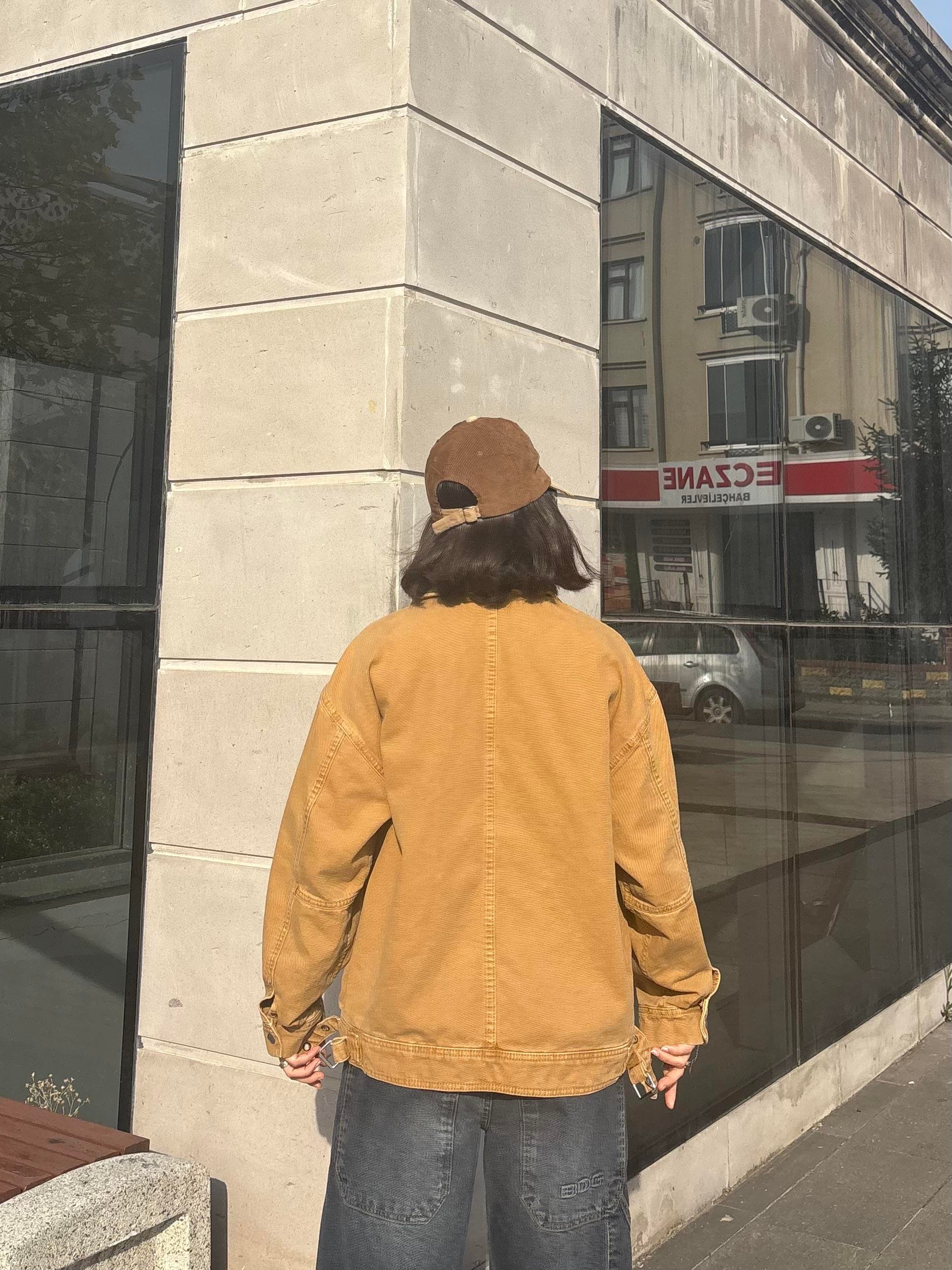 Unlined Camel Dex Detroit Borg-Lined Workwear Jacket