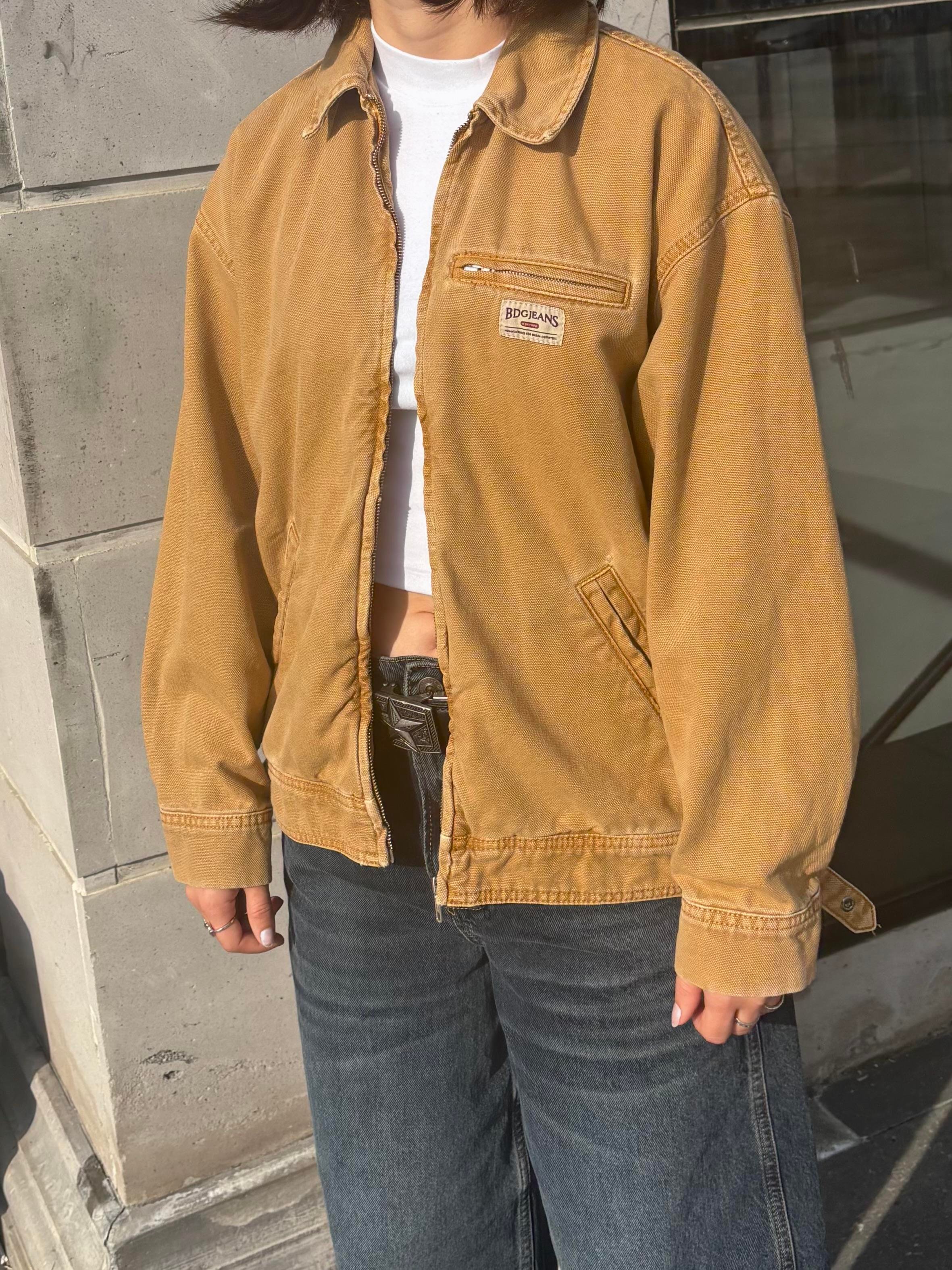 Unlined Camel Dex Detroit Borg-Lined Workwear Jacket