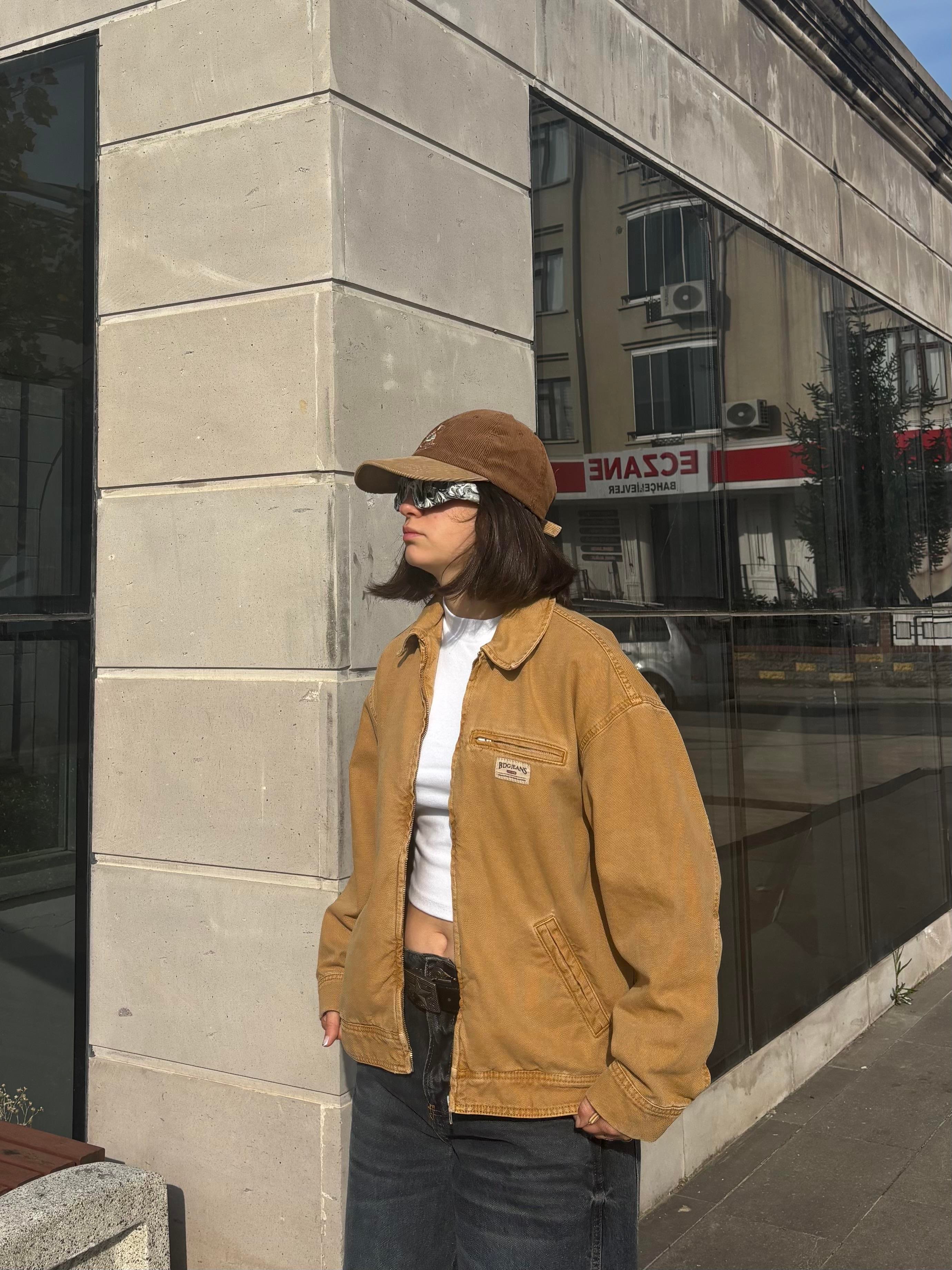 Unlined Camel Dex Detroit Borg-Lined Workwear Jacket