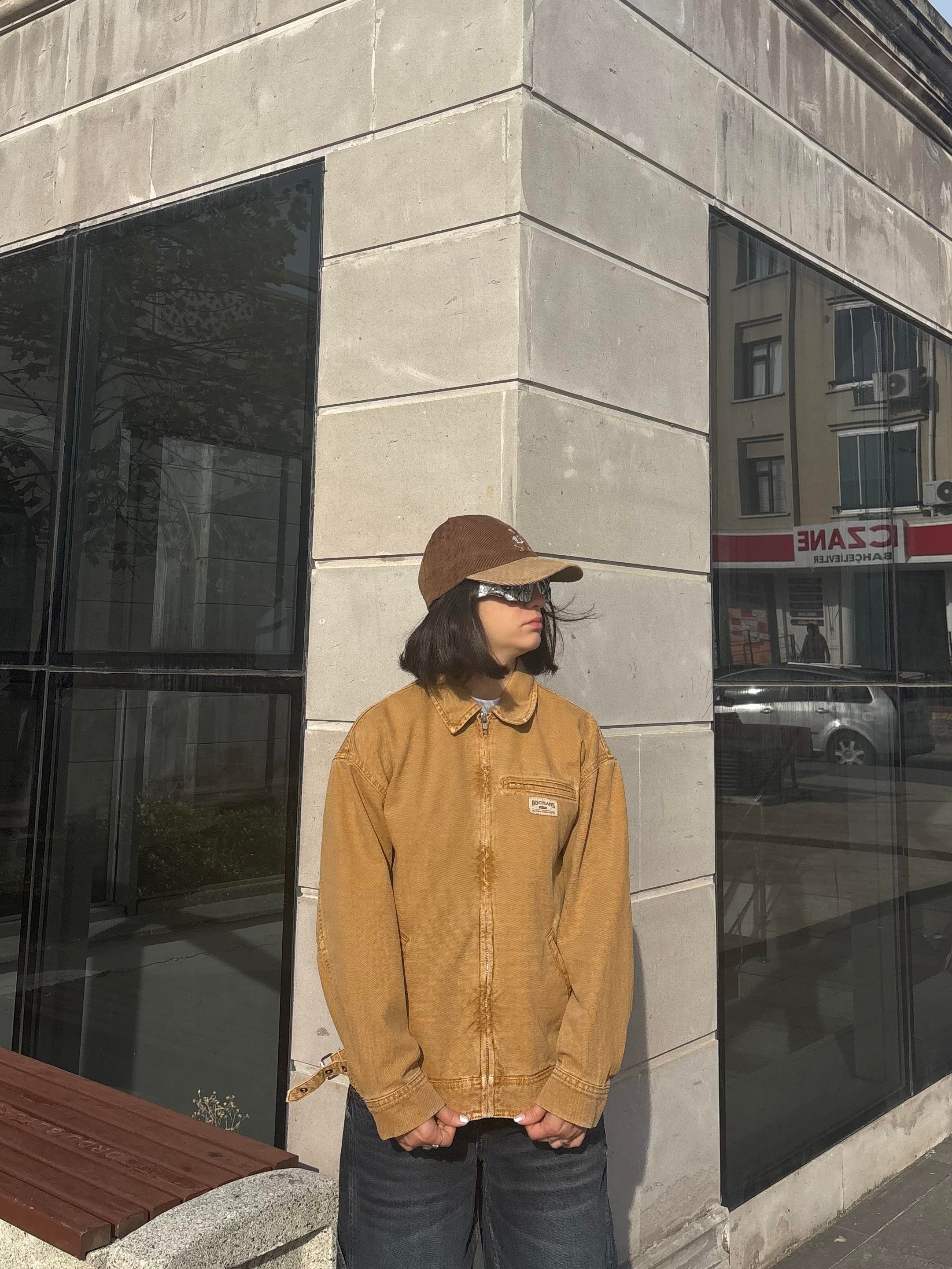 Unlined Camel Dex Detroit Borg-Lined Workwear Jacket