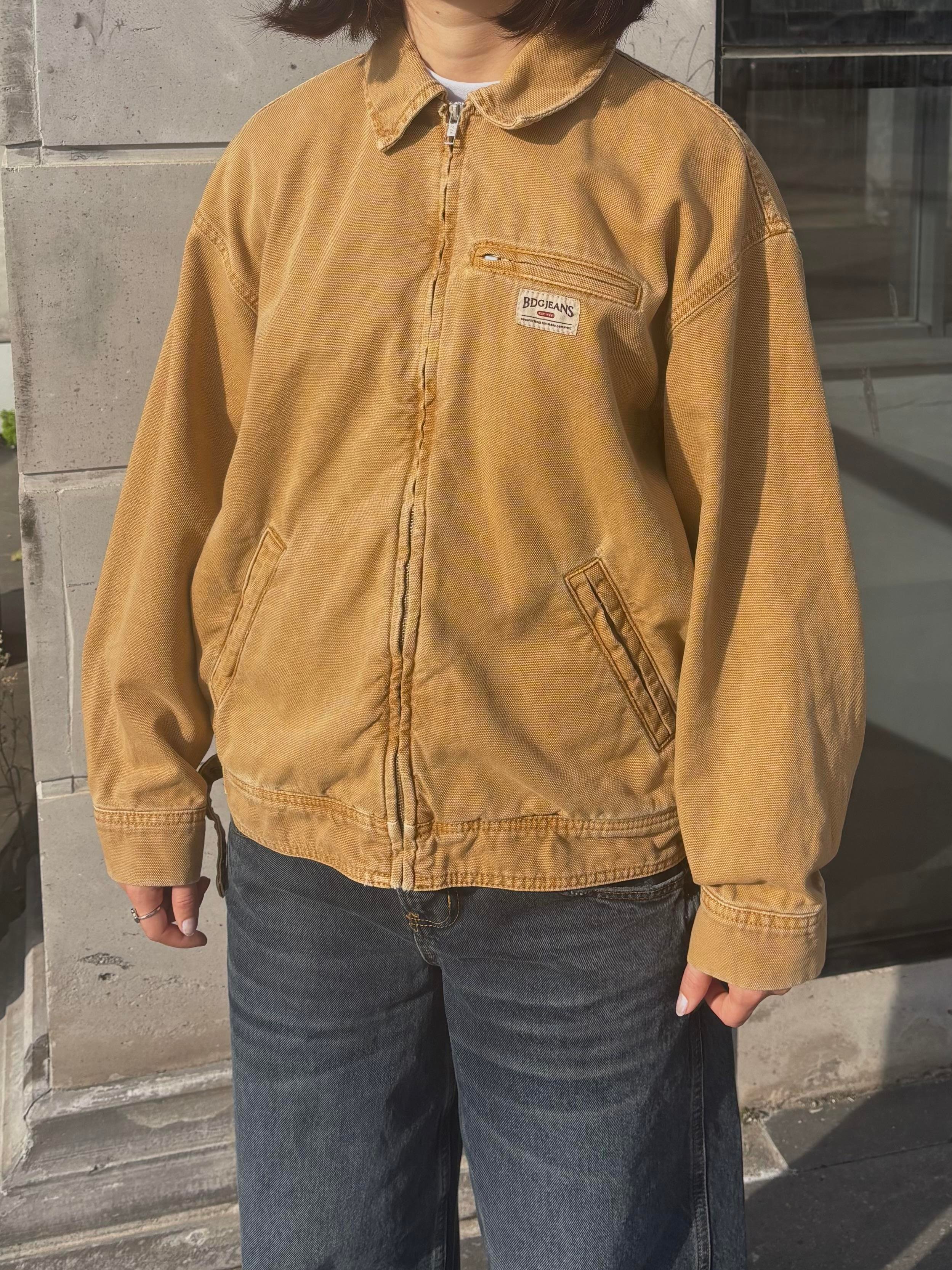 Unlined Camel Dex Detroit Borg-Lined Workwear Jacket