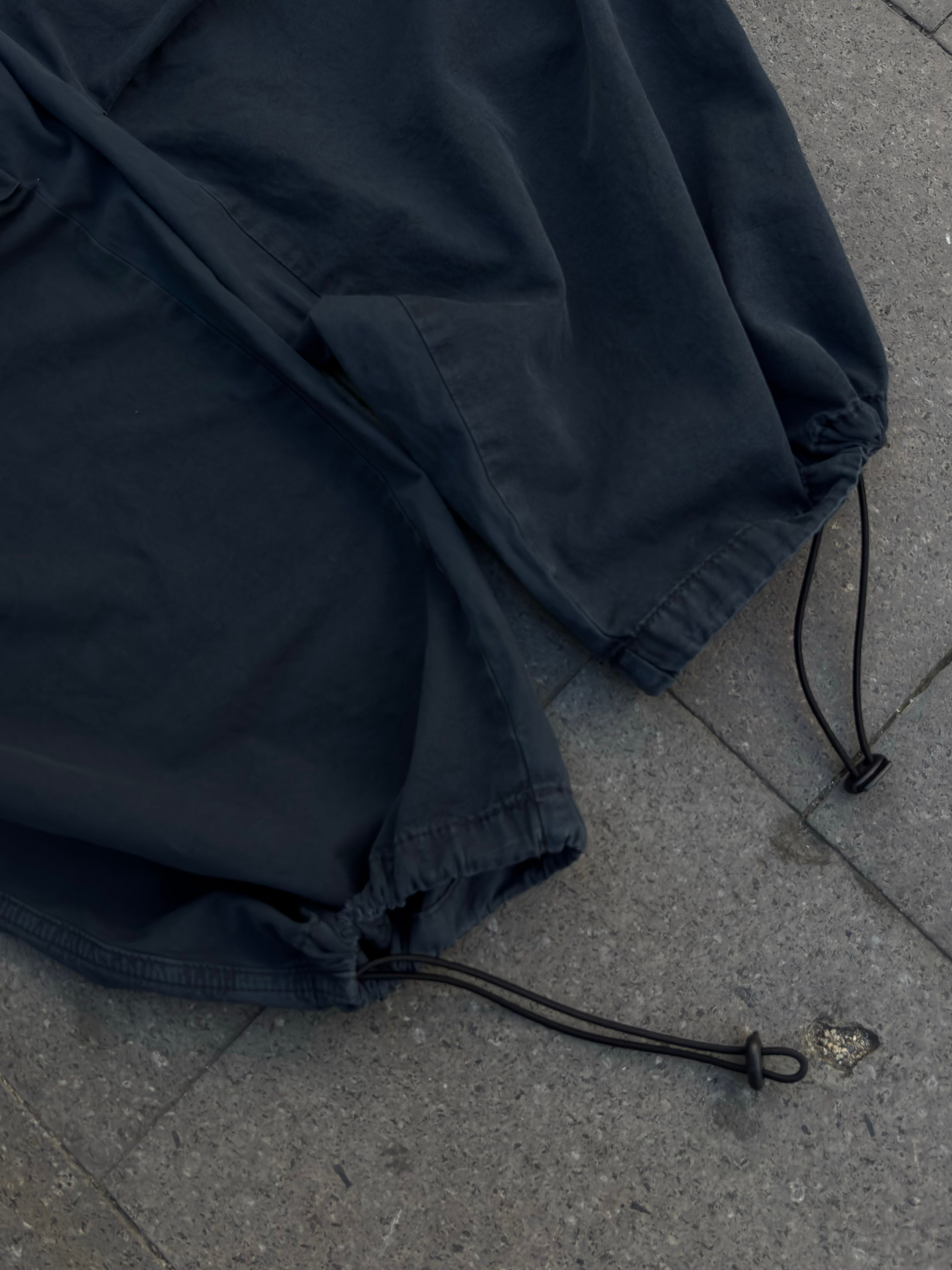 Washed Black Baggy Tech Ayarlanabilir Pants