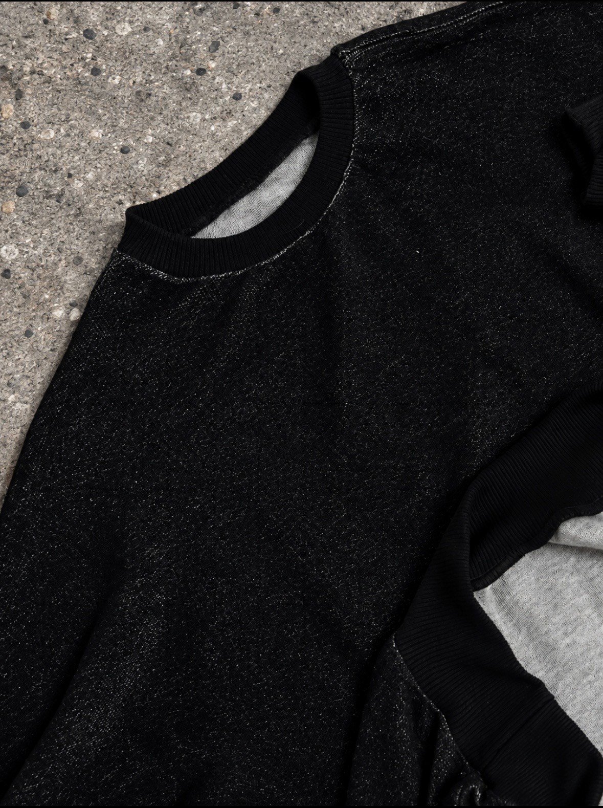 Washed Black Tone Extra Oversized Bomber Sweatshirt