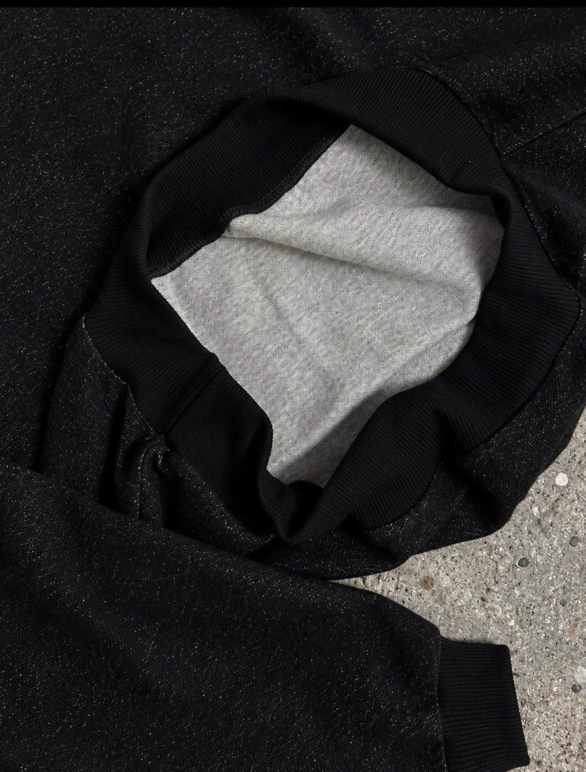 Washed Black Tone Extra Oversized Bomber Sweatshirt