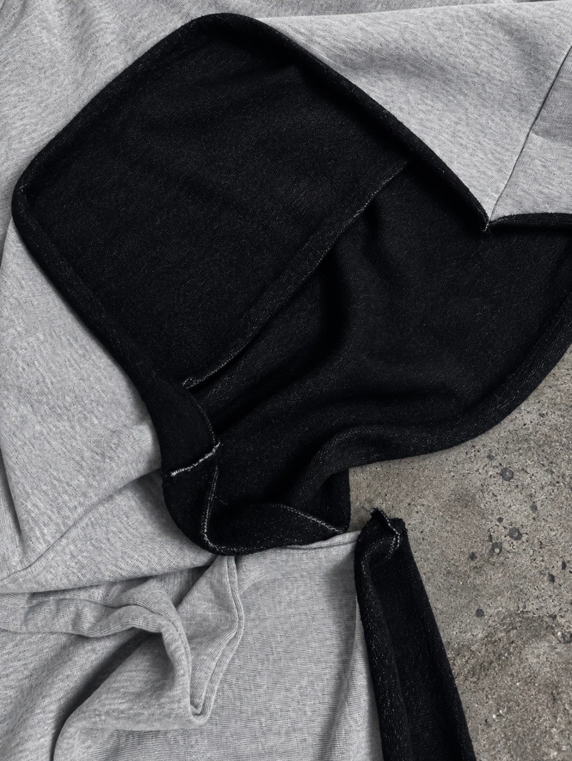 Washed Grey Tone Boxy Fit Cut-Off Sweatshirt