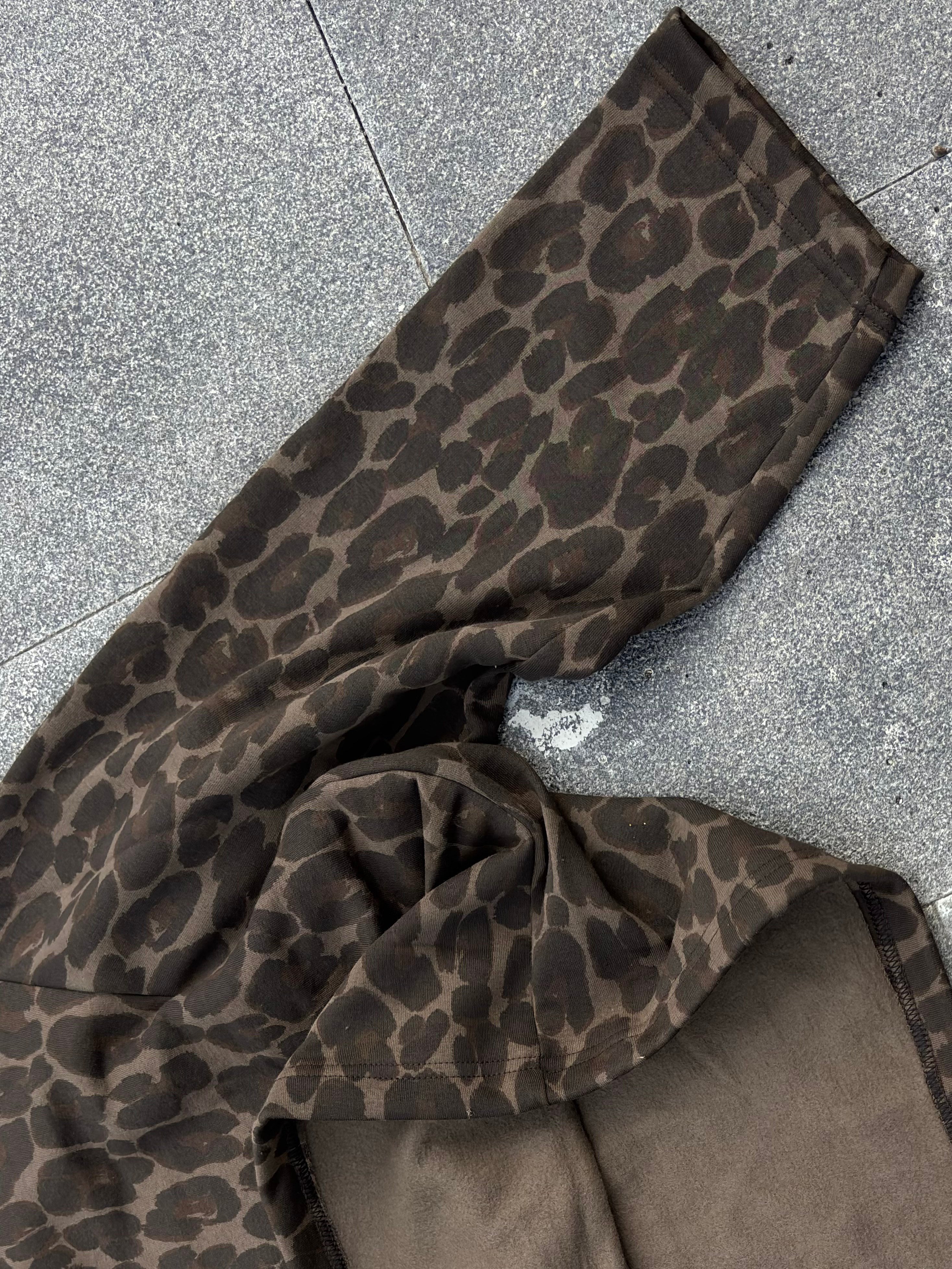 Washed Leopard Tone Boxy Fit Sweatshirt