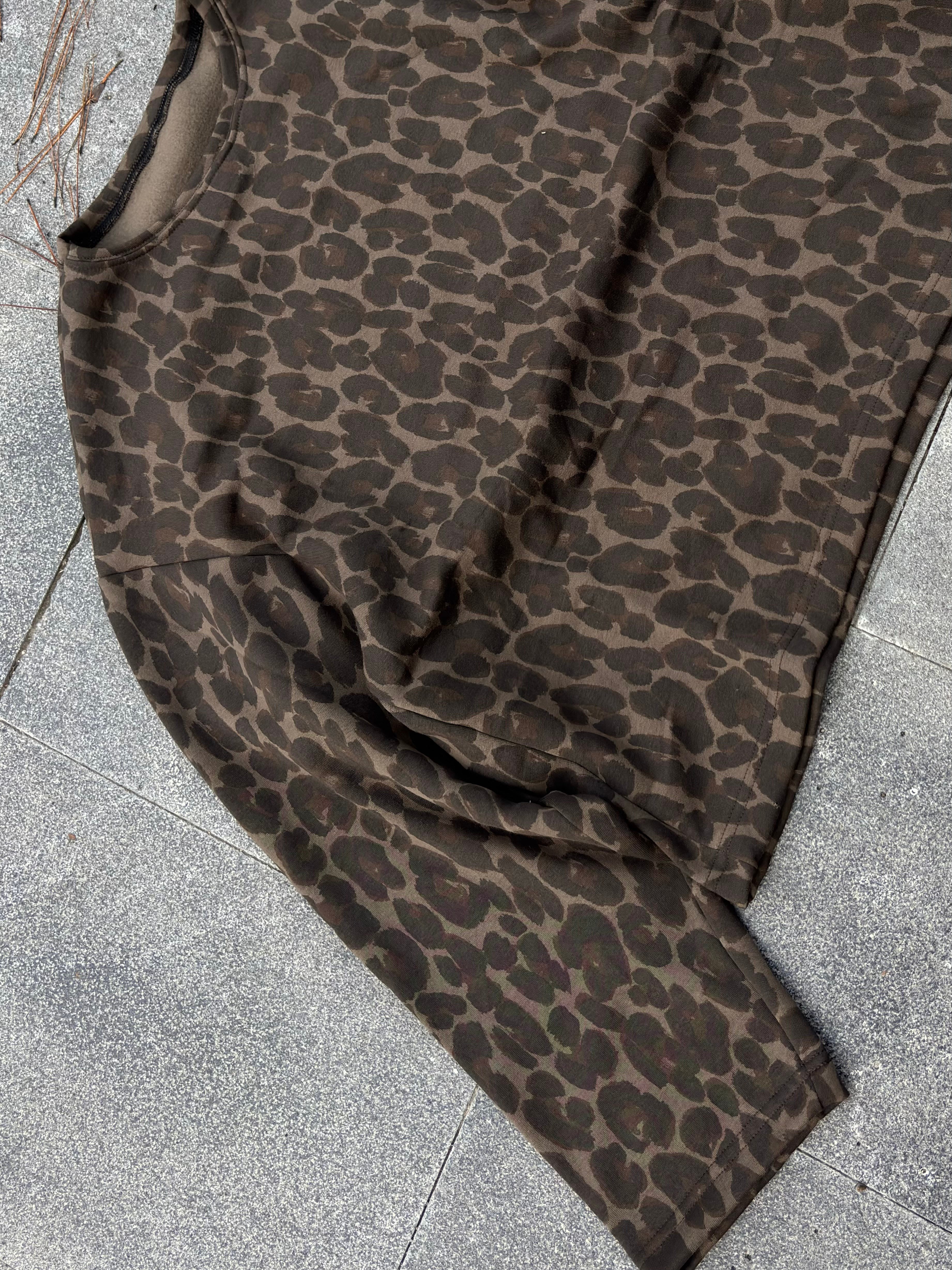 Washed Leopard Tone Boxy Fit Sweatshirt