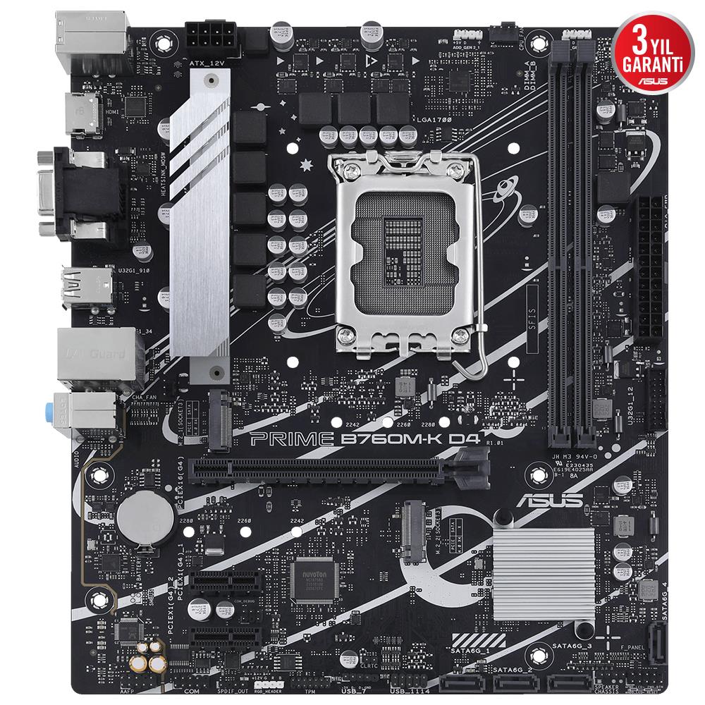 ASUS PRIME B760M-K DDR4 5333MHz(OC) RGB M.2 mATX 1700p