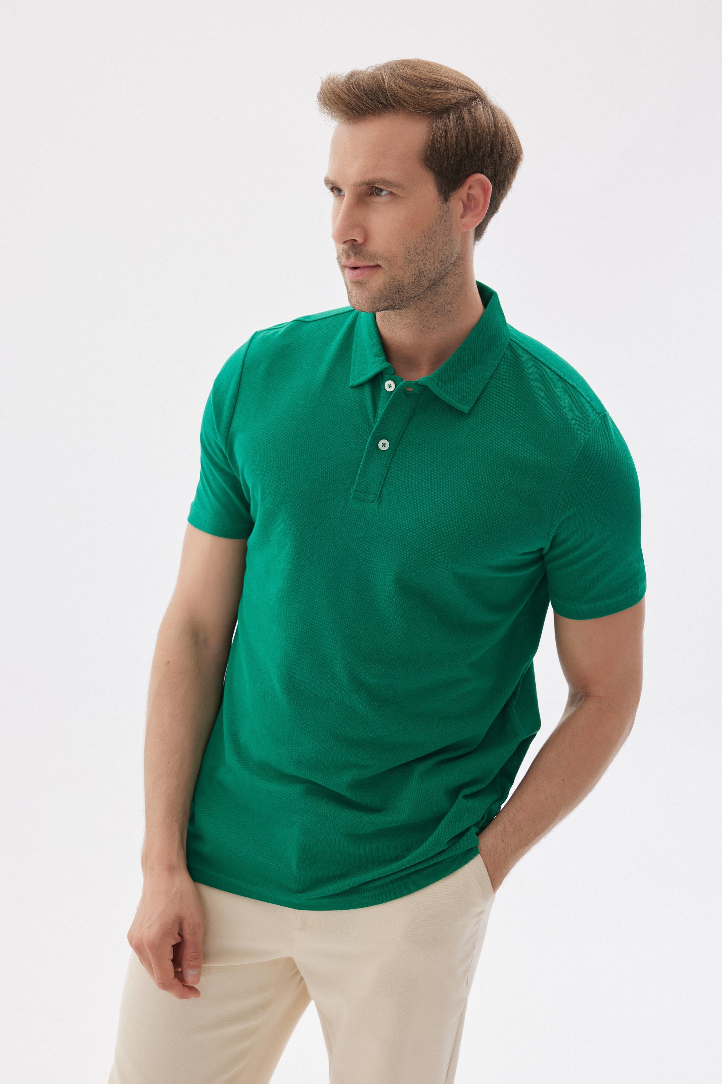 Erkek Basic Polo Yaka Tişört (Regular Fit) Açık Yeşil