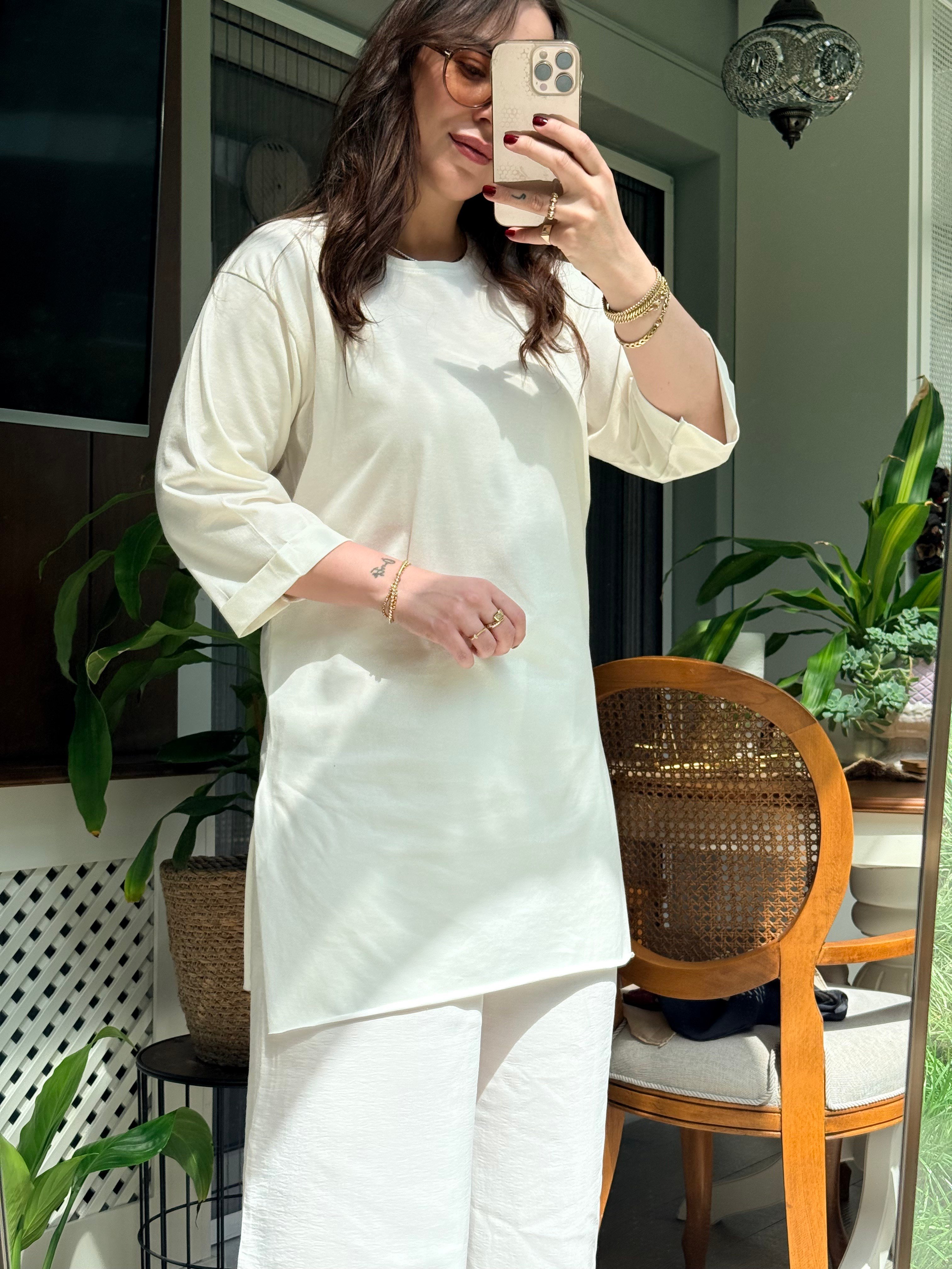 Salaş Oversize Tshirt Beyaz