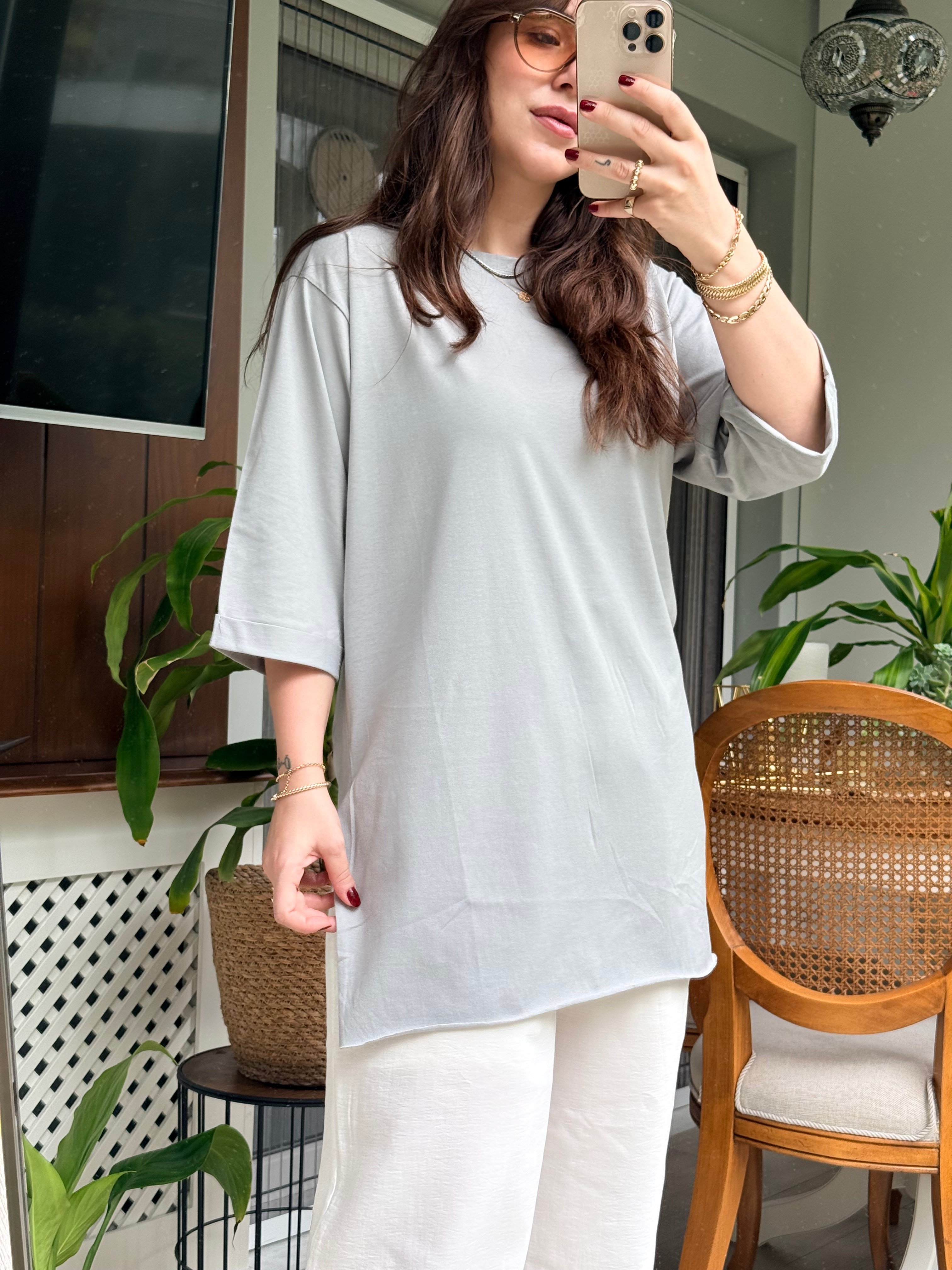 Salaş Oversize Tshirt Gri