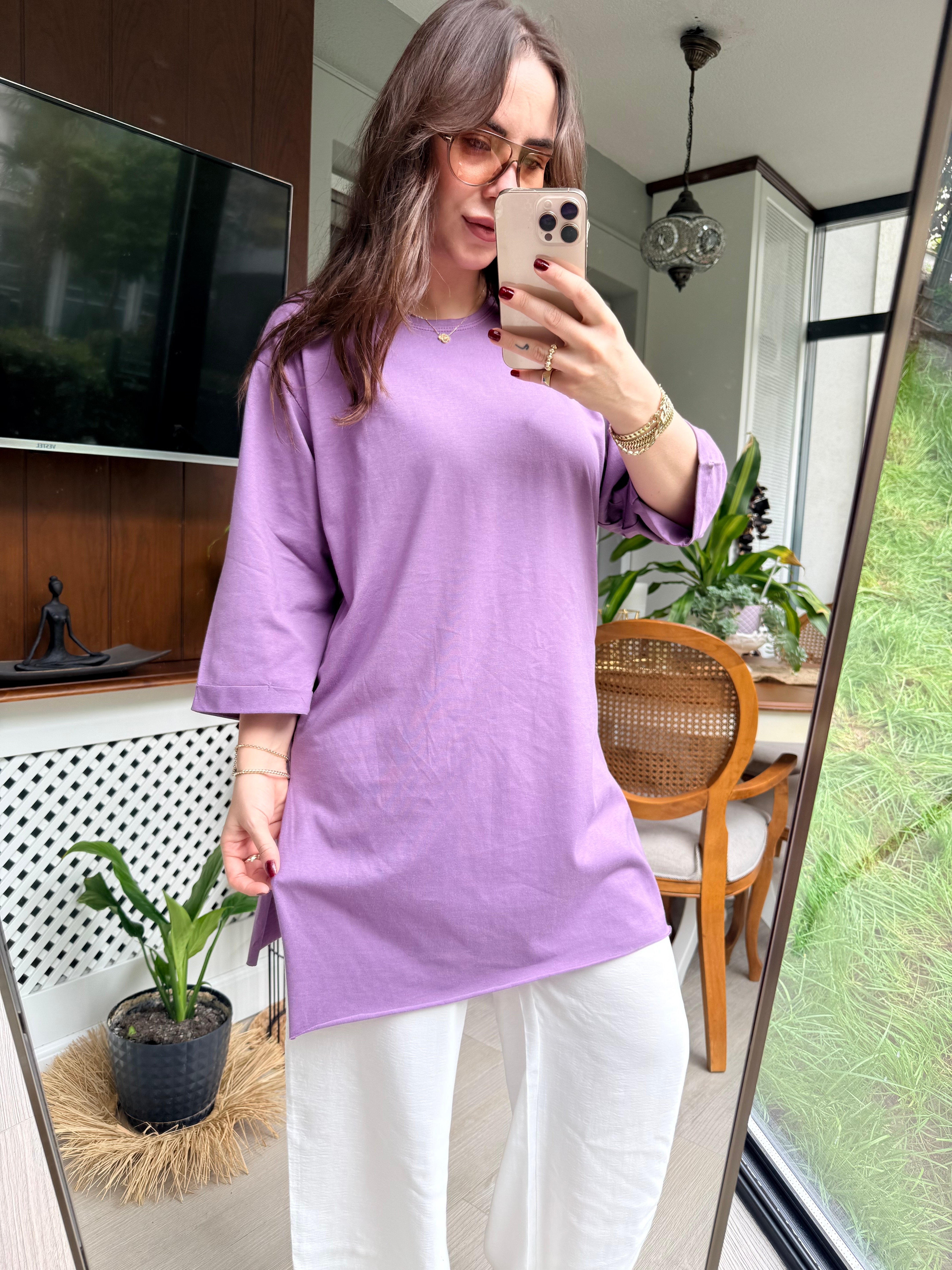 Salaş Oversize Tshirt Mor