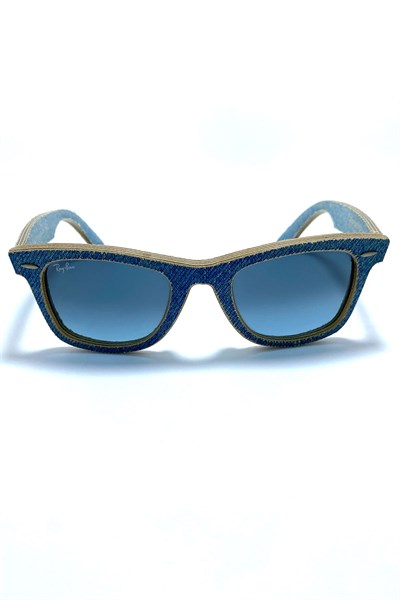Ray-Ban Mod 2140 1164-4M Ekartman 50-22 Ahşap Üstü Kot Mavi Güneş Gözlüğü