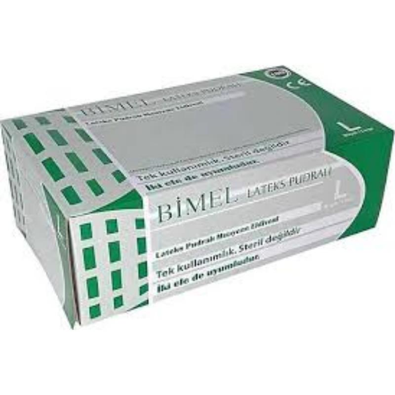 BİMEL - MUAYENE ELDİVENİ PUDRALI LATEKS LARGE 100 ADET