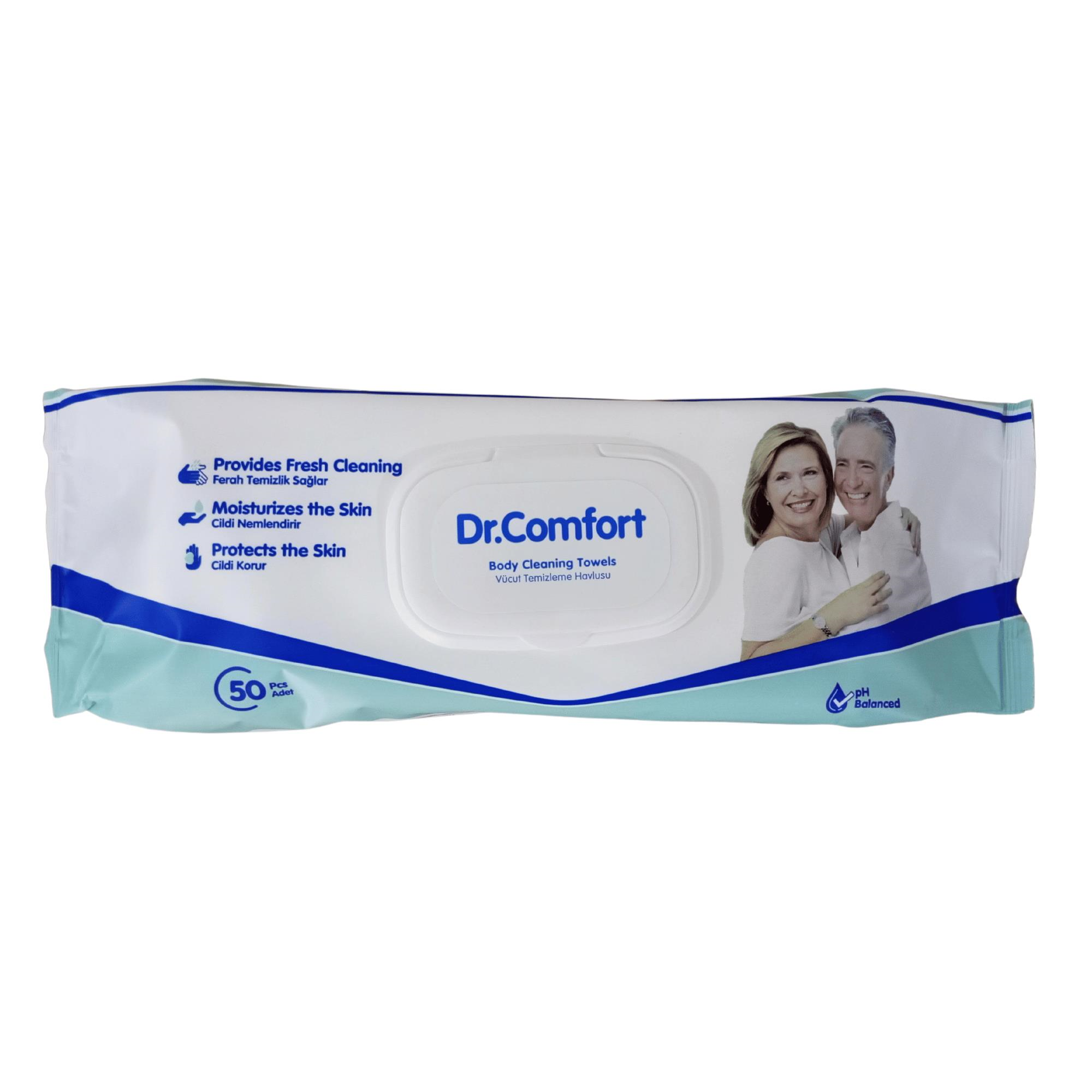 DR. COMFORT - VÜCUT TEMİZLEME HAVLUSU 50 ADET 1 PAKET