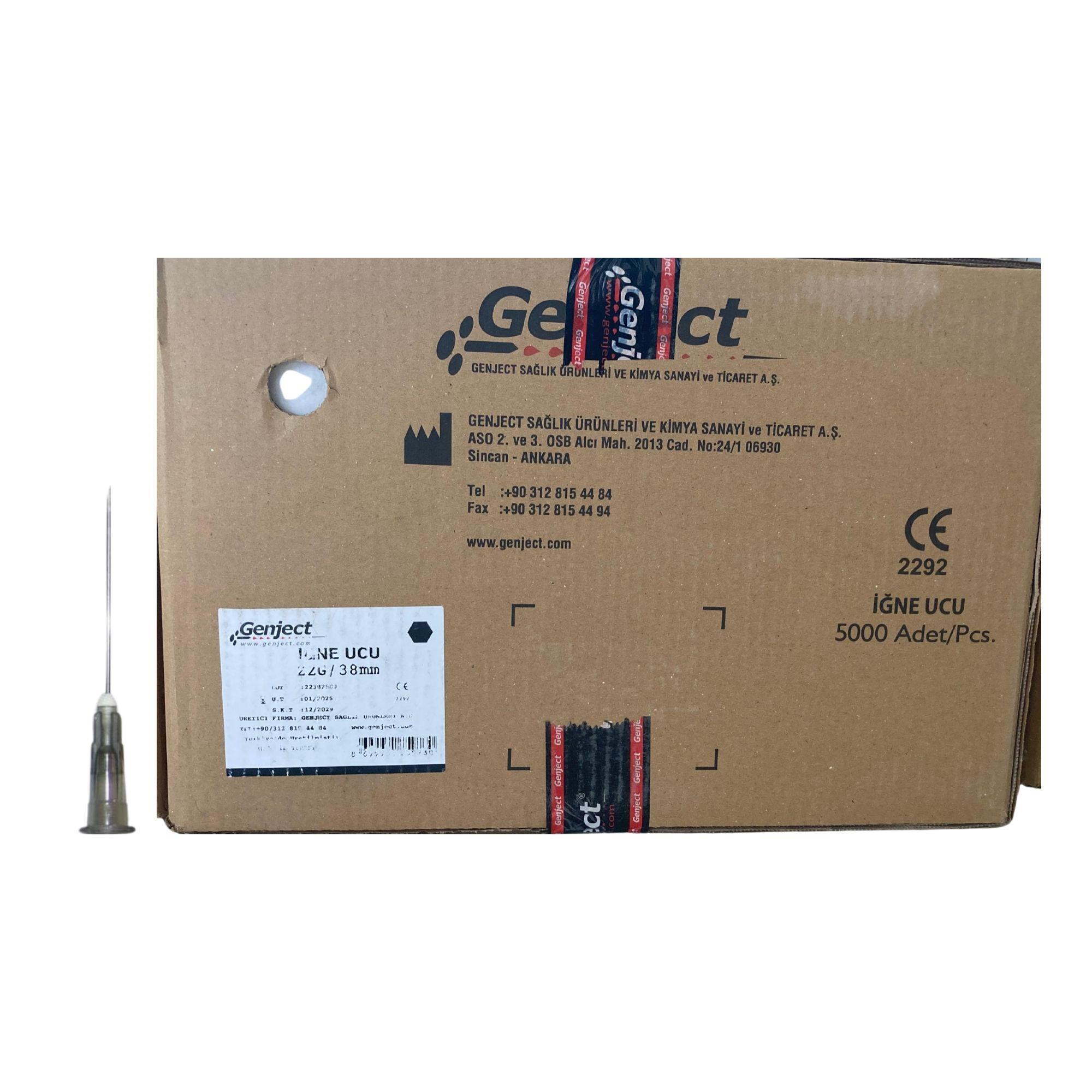 GENJECT - ENJEKTÖR İĞNE UCU 38MM SİYAH 22G - 5000 ADET
