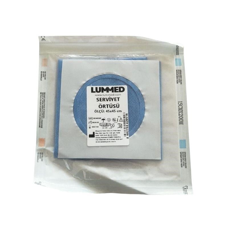 LUMMED - SERVİYET STERİL DELİKLİ YAPIŞKANLI ÖRTÜ 45x45
