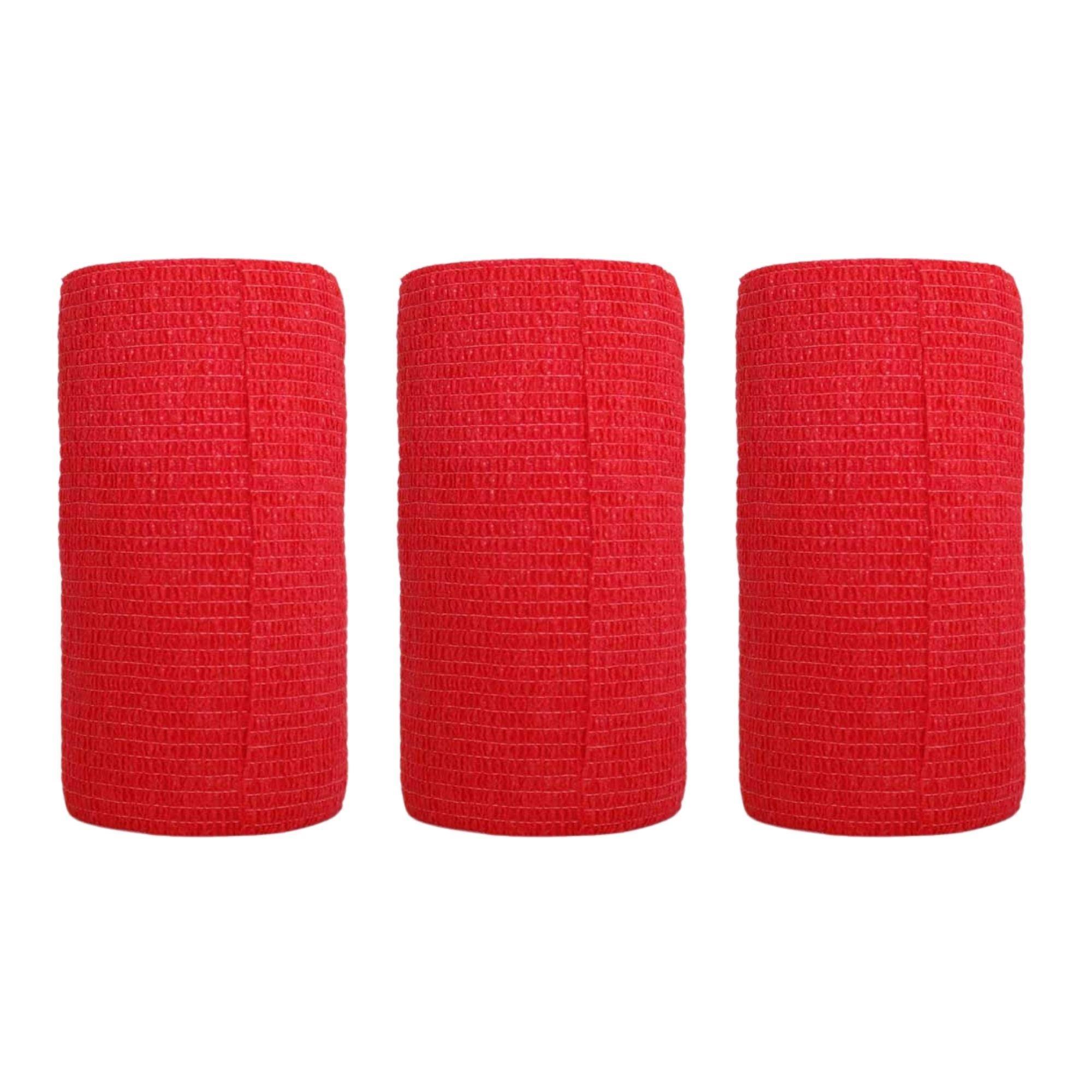 SAYBERK - COBAN KENDİNDEN YAPIŞKANLI BANDAJ 10CMX4.5MT KIRMIZI - 3 ADET