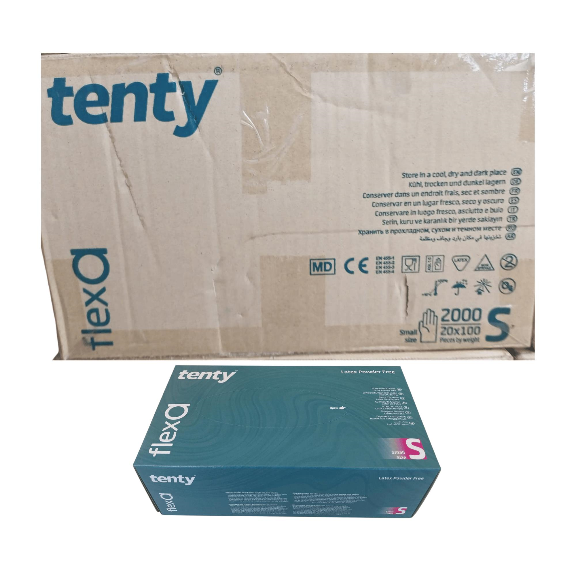 TENTY - MUAYENE ELDİVENİ FLEXS A PUDRASIZ LATEKS SMALL 100LÜ 20 PAKET