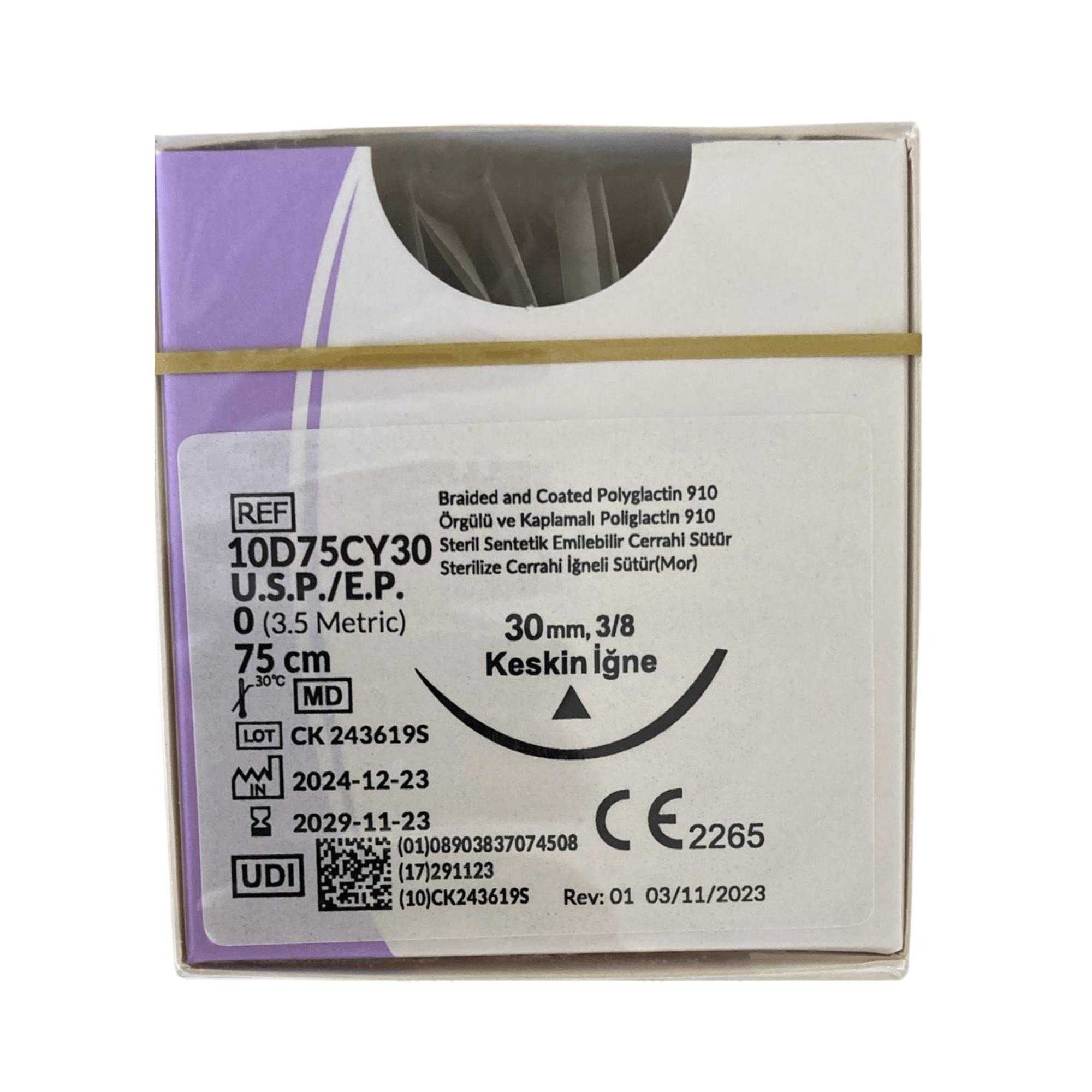 TRUSYNTH - PGA NO: 0 75CM KESKİN 35MM V-075 - 1 PAKET