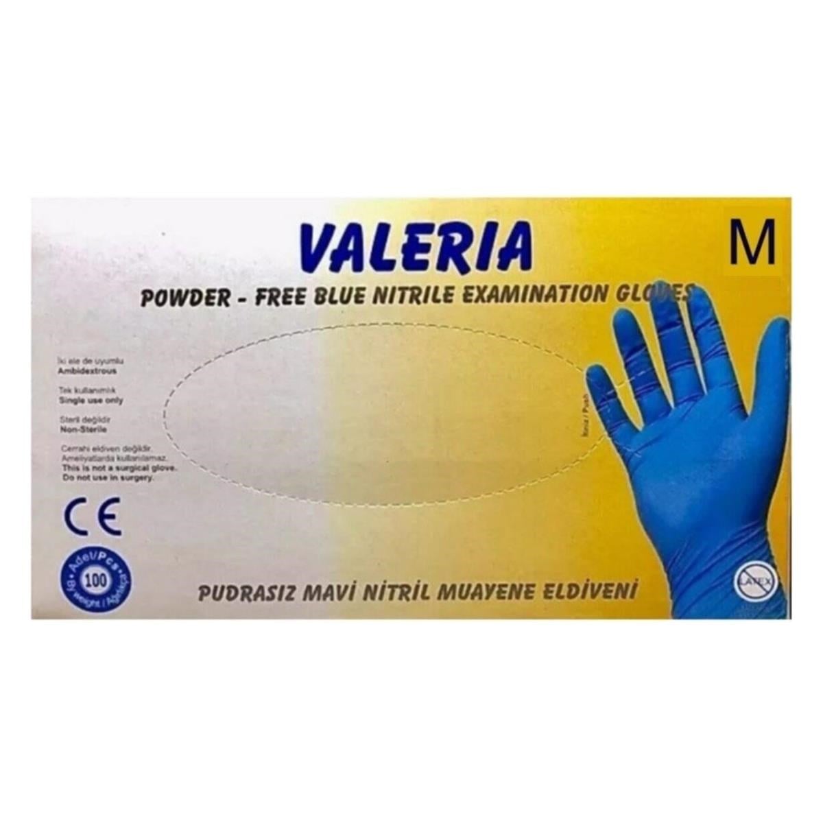 VALERİA - MUAYENE ELDİVENİ NİTRİL MEDİUM 100LÜ PAKET