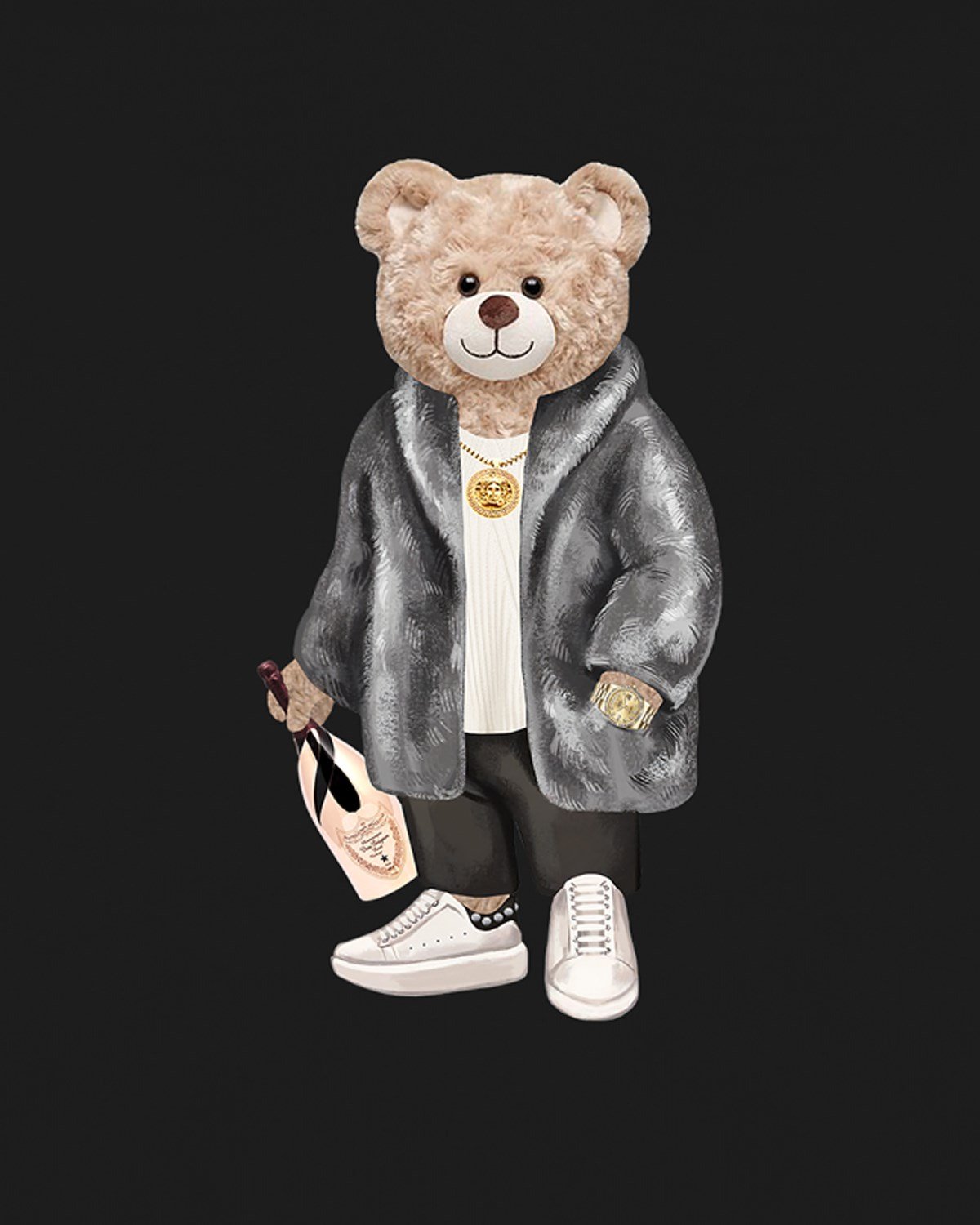 PRINTED TEDDY BEAR hoodie