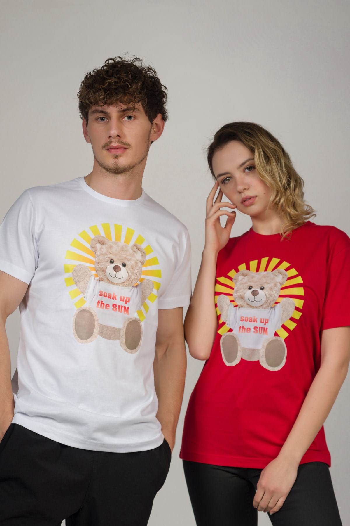 Teddy Printed Unisex Tshirt (Kırmızı)