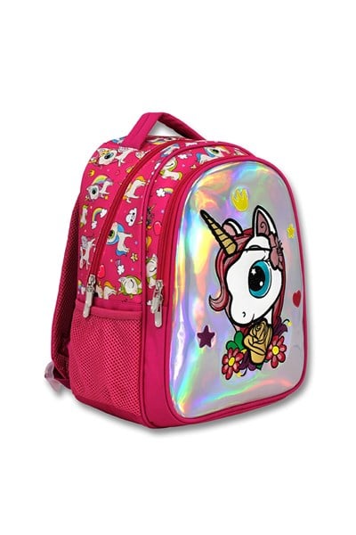Cennec Ümit Çanta Parlak Pembe Unicorn Okul Çantası