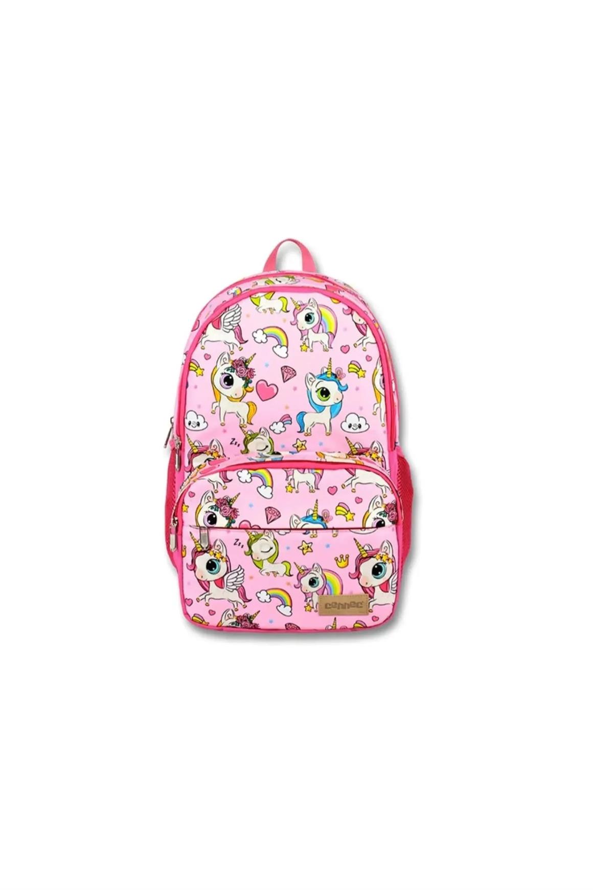 Cennec Ümit Çanta Unicorn Okul Sırt Çantası-Beslenme Çantası Ve Kalemlik Çantası set