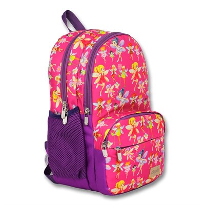 Famebag- Cennec Pembe Peri Baskılı Okul Çantası-Beslenme Çantası -Kalemlik Çantası Set-2575