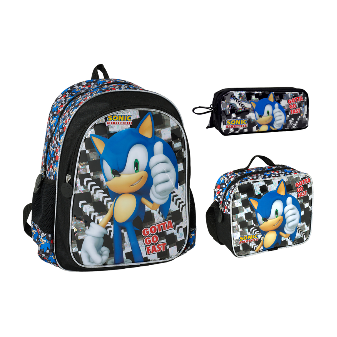 Famebag-Sonıc İlk Ve Ortaöğretim Okul Çantası-Beslenme Ve Kalem Çantası Seti