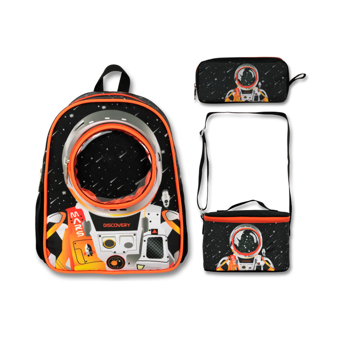 Famebag-Ümit Çanta Astronot Anaokulu Çantası Beslenme Ve Kalem Çantası Seti