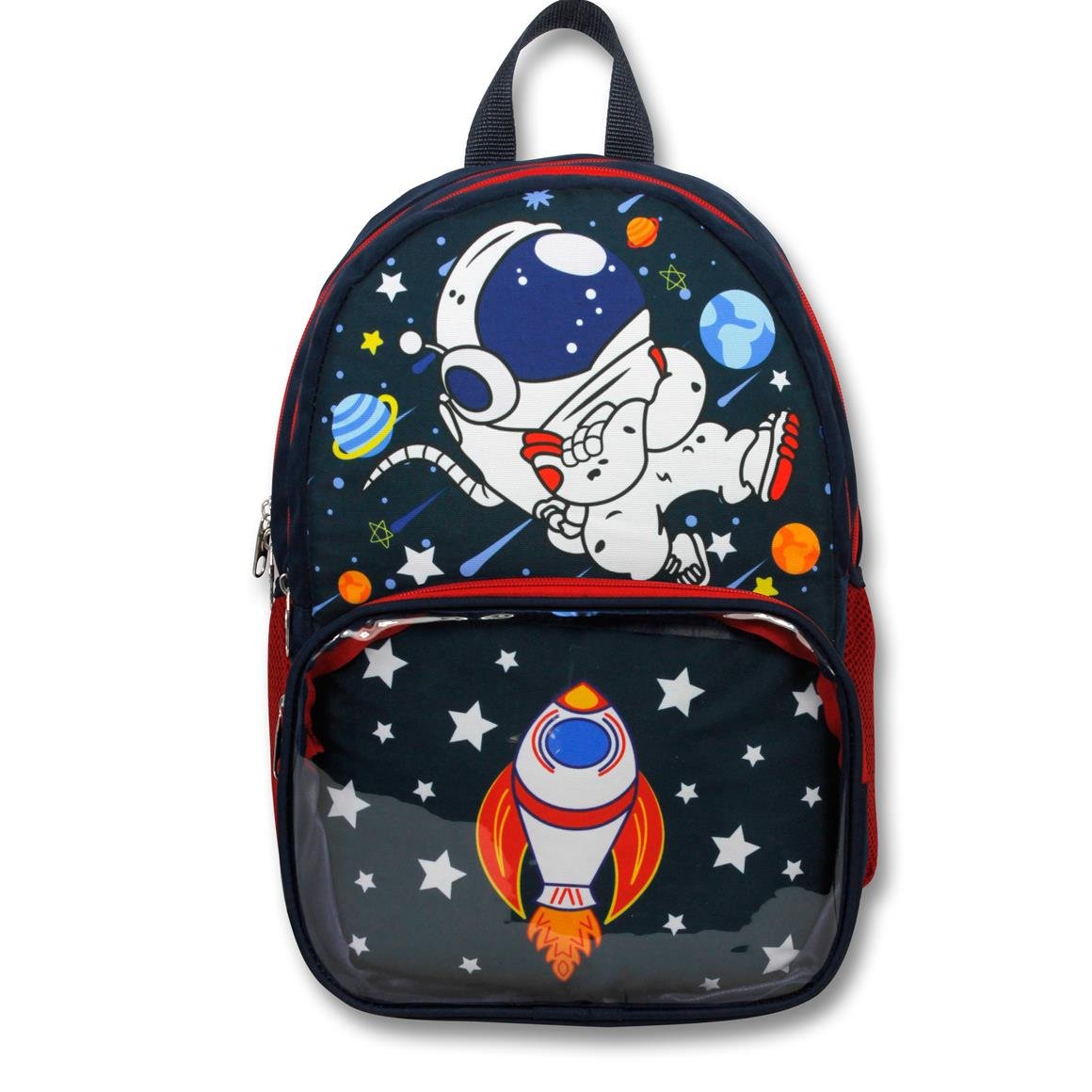 Famebag-Ümit Çanta Lisanslı Siyah Kırmızı Astronot Sırt Çantası- Beslenme Ve Kalem Çantası Seti