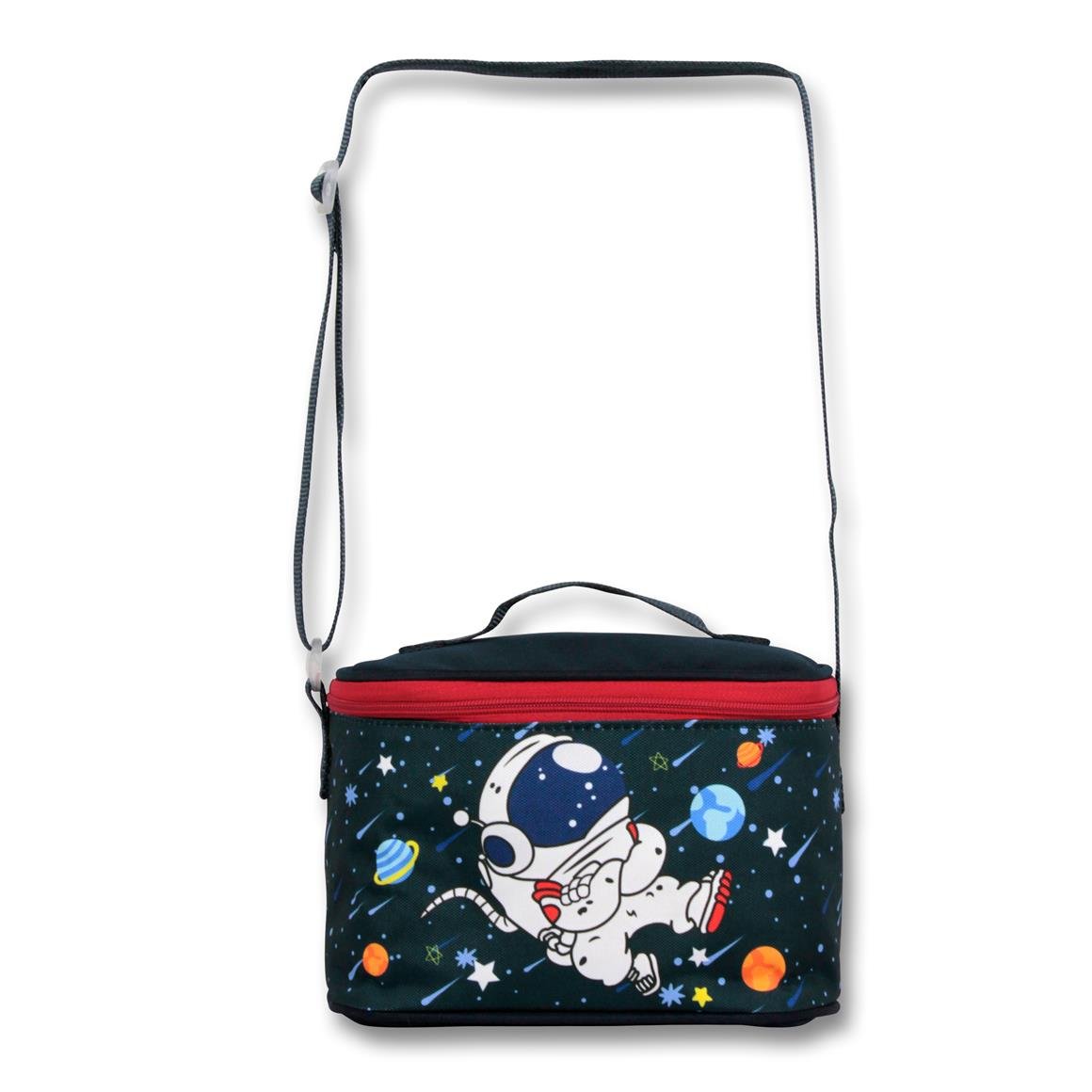 Famebag-Ümit Çanta Lisanslı Siyah Kırmızı Astronot Sırt Çantası- Beslenme Ve Kalem Çantası Seti