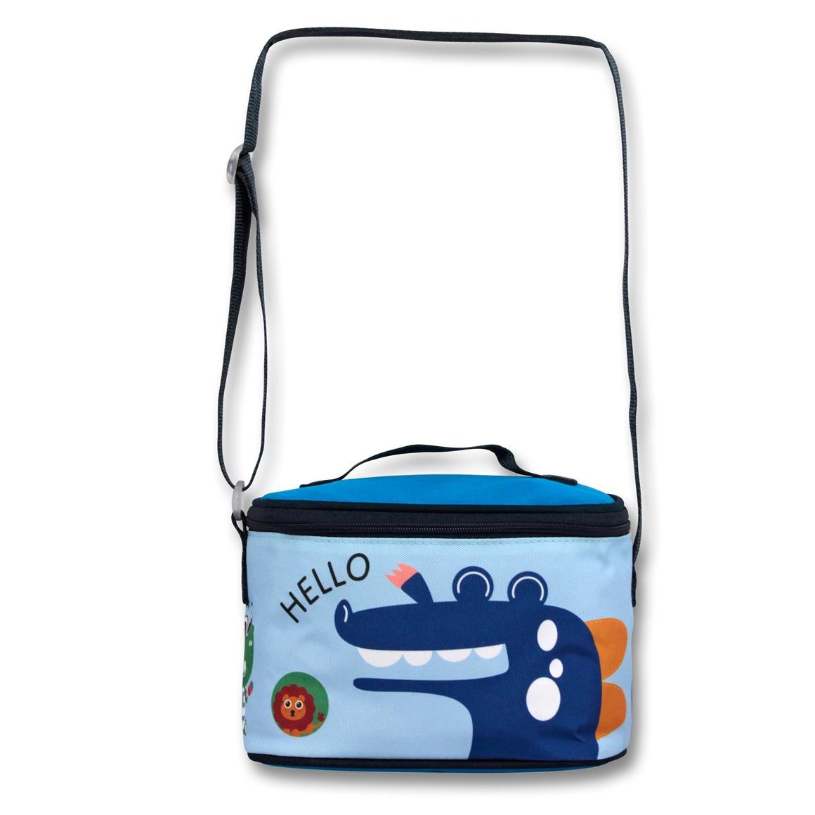 Famebag-Ümit Çanta Mavi Sevimli Timsah Okul Çantası Beslenme Ve Kalem Çantası Seti