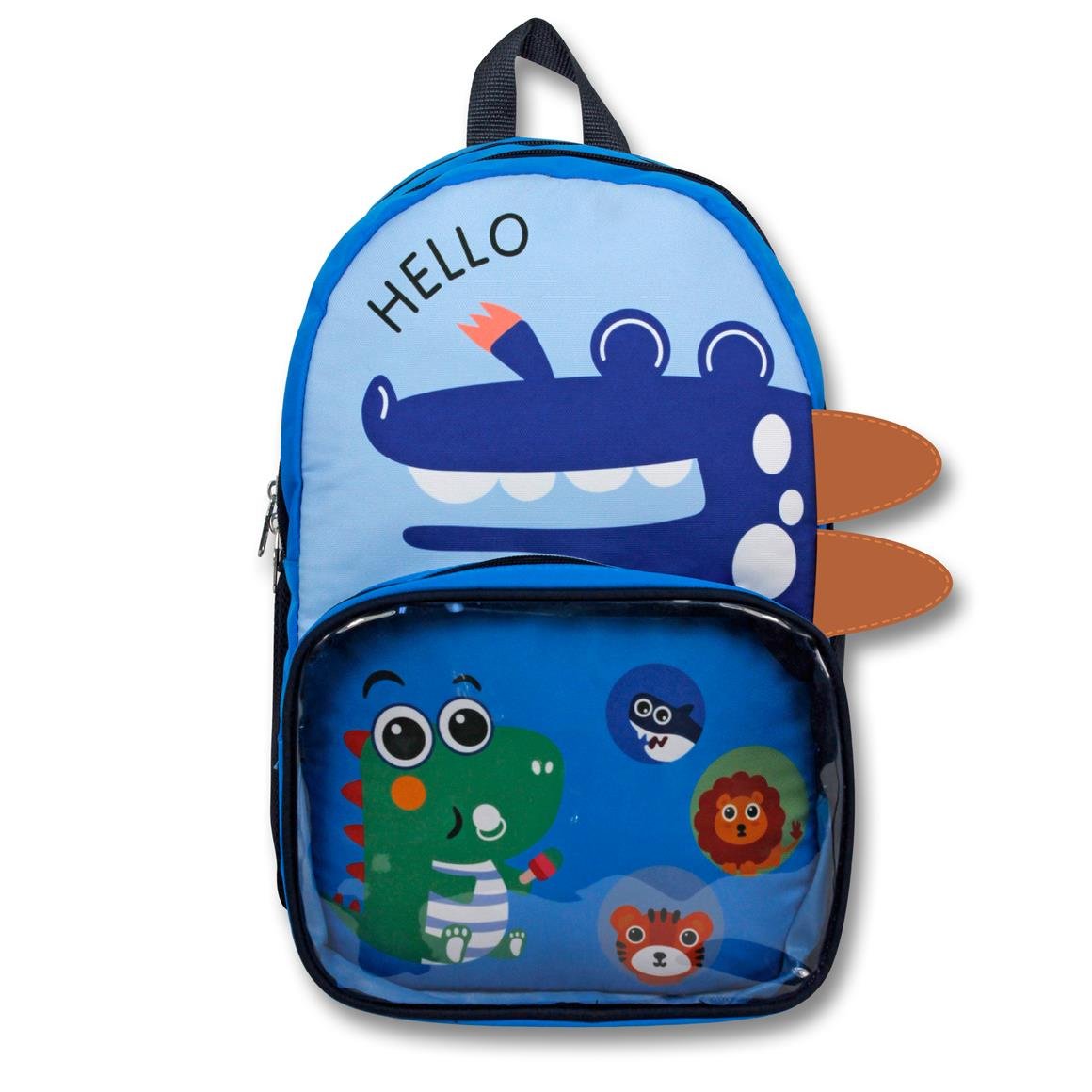 Famebag-Ümit Çanta Mavi Sevimli Timsah Okul Çantası Beslenme Ve Kalem Çantası Seti