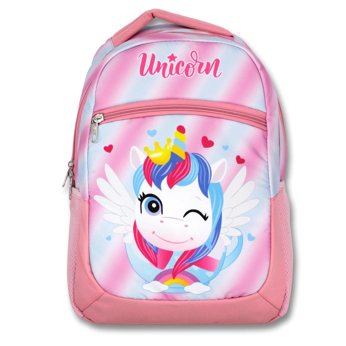Famebag-Ümit Çanta Pembe Sevimli Unicorn Okul Çantası Beslenme Ve Kalem Çantası Seti