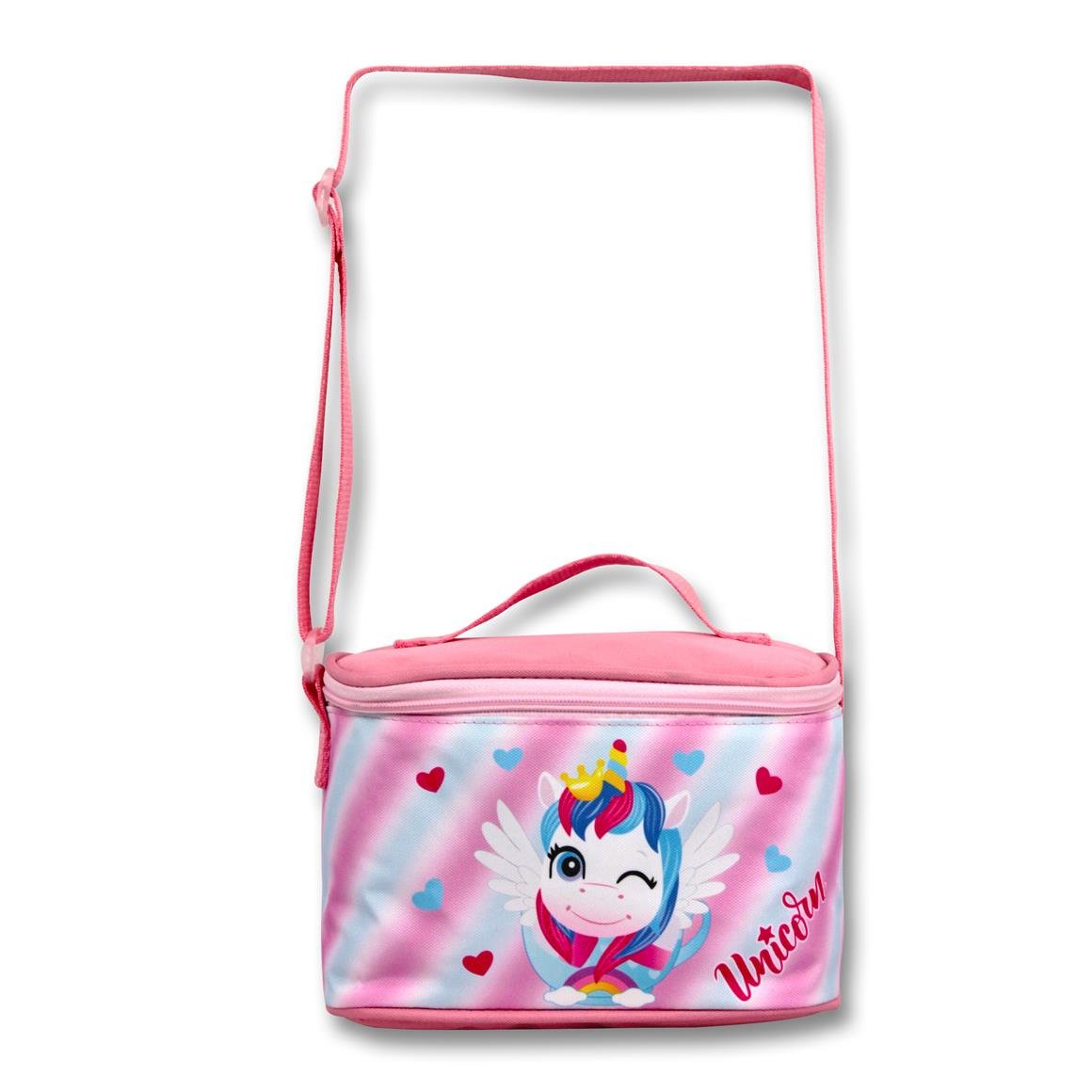 Famebag-Ümit Çanta Pembe Sevimli Unicorn Okul Çantası Beslenme Ve Kalem Çantası Seti