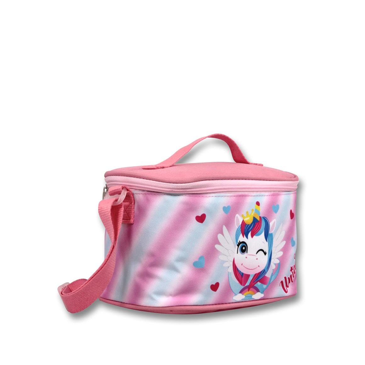 Famebag-Ümit Çanta Pembe Sevimli Unicorn Okul Çantası Beslenme Ve Kalem Çantası Seti