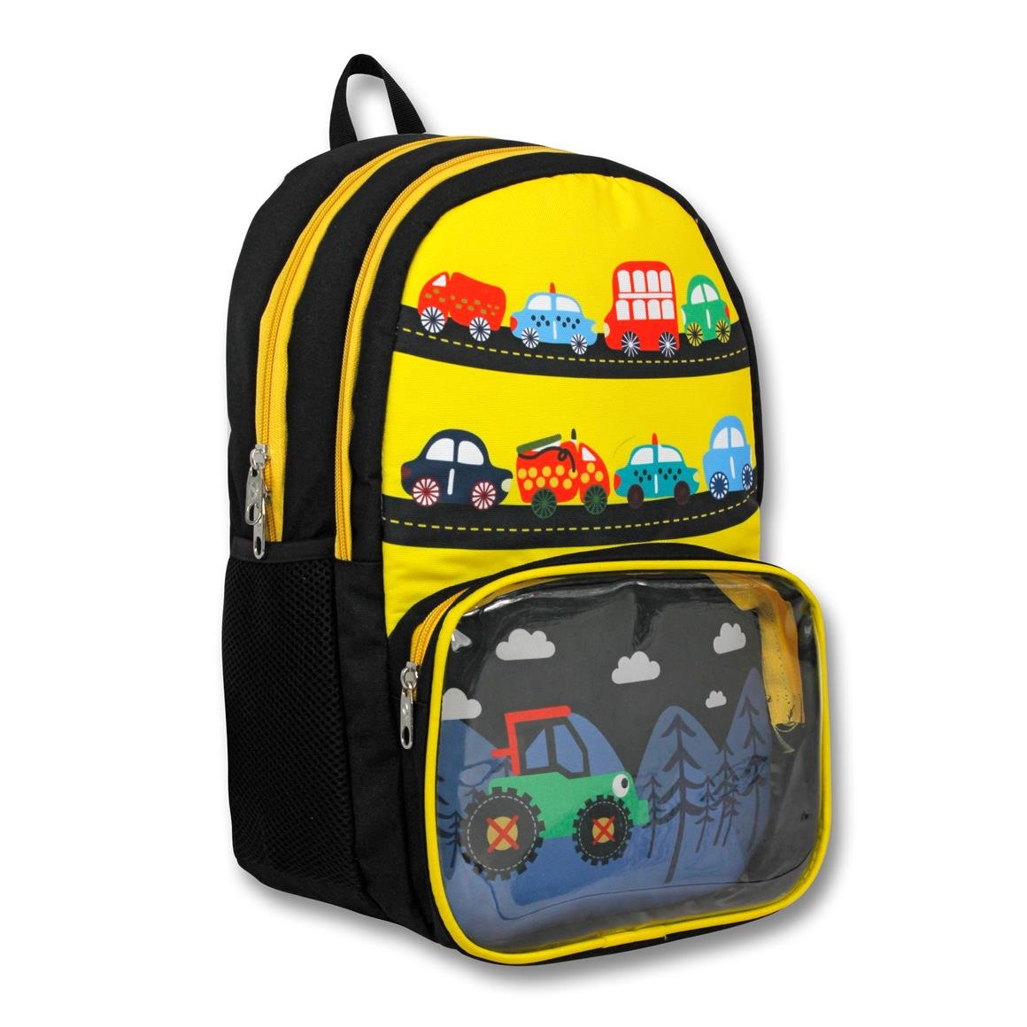 Famebag-Ümit Çanta Sarı Siyah Taşıtlar Okul Çantası Beslenme Çantası Ve Kalem Çantası Seti