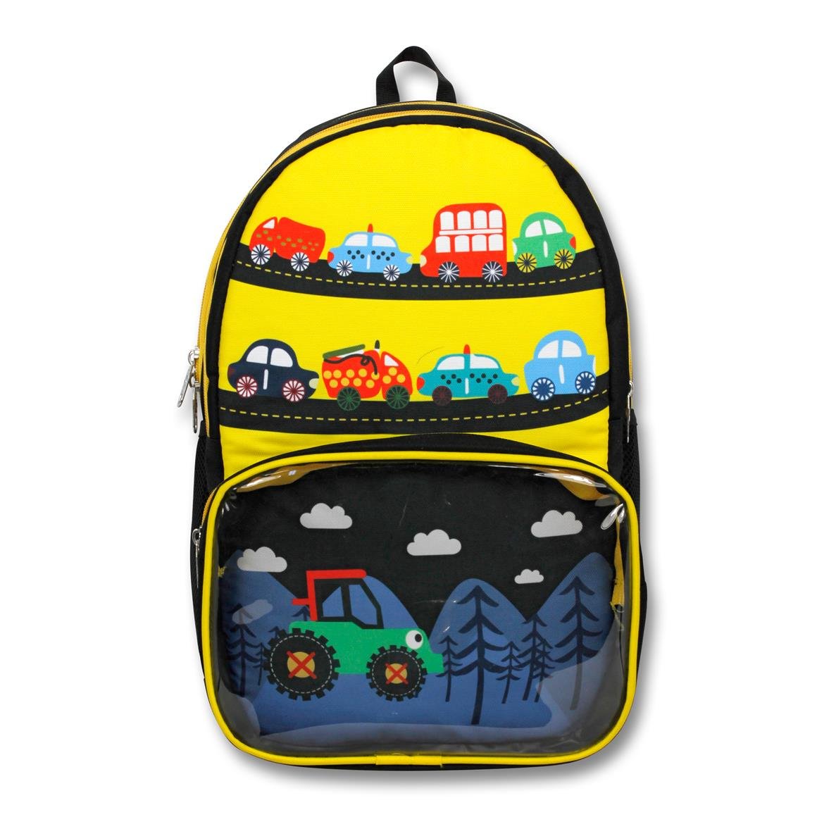Famebag-Ümit Çanta Sarı Siyah Taşıtlar Okul Çantası Beslenme Çantası Ve Kalem Çantası Seti